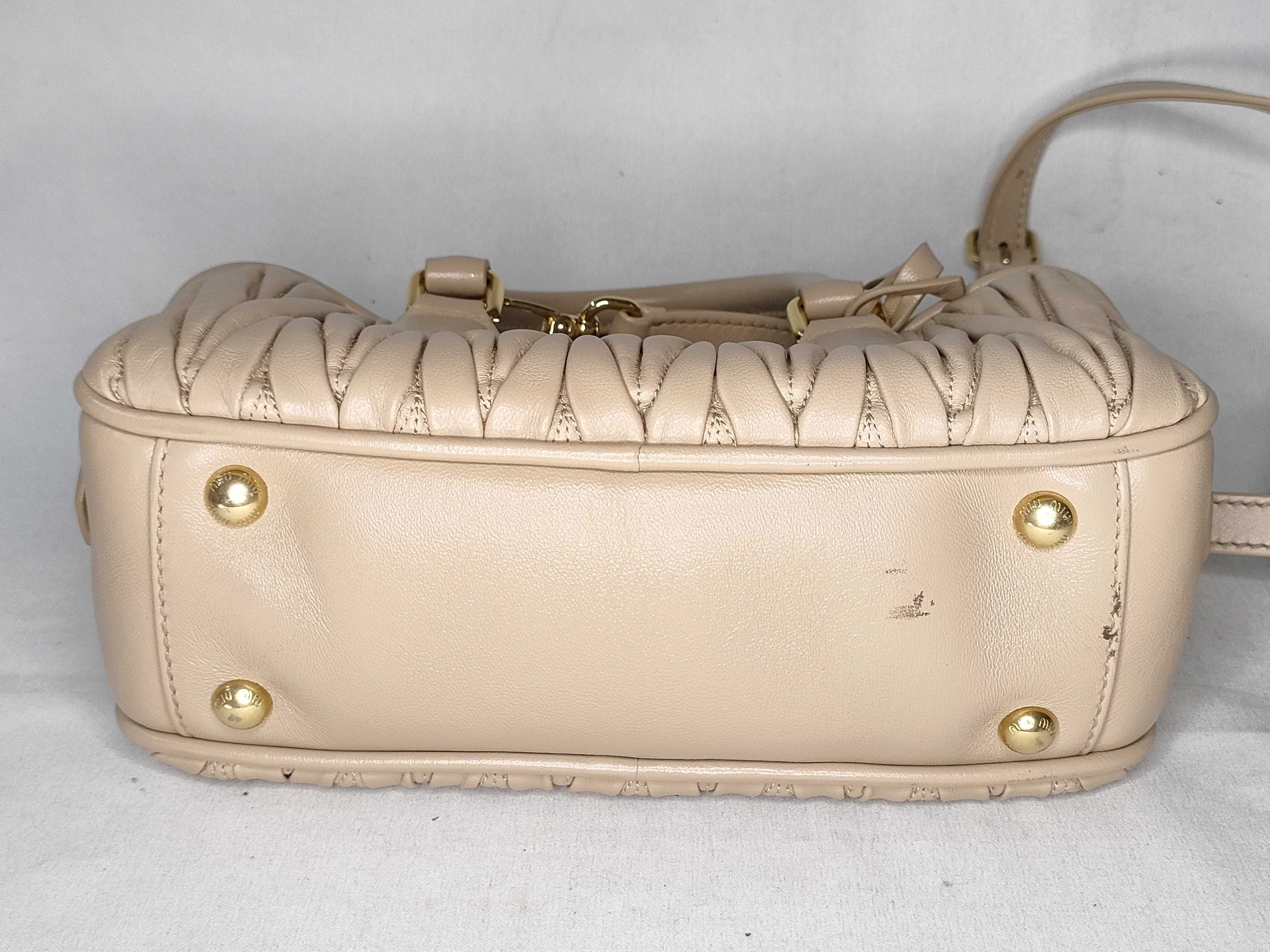 Matelassé Arcadi Leather 2-Way Handbag, Beige 5BB142 (Handbag) — view 8