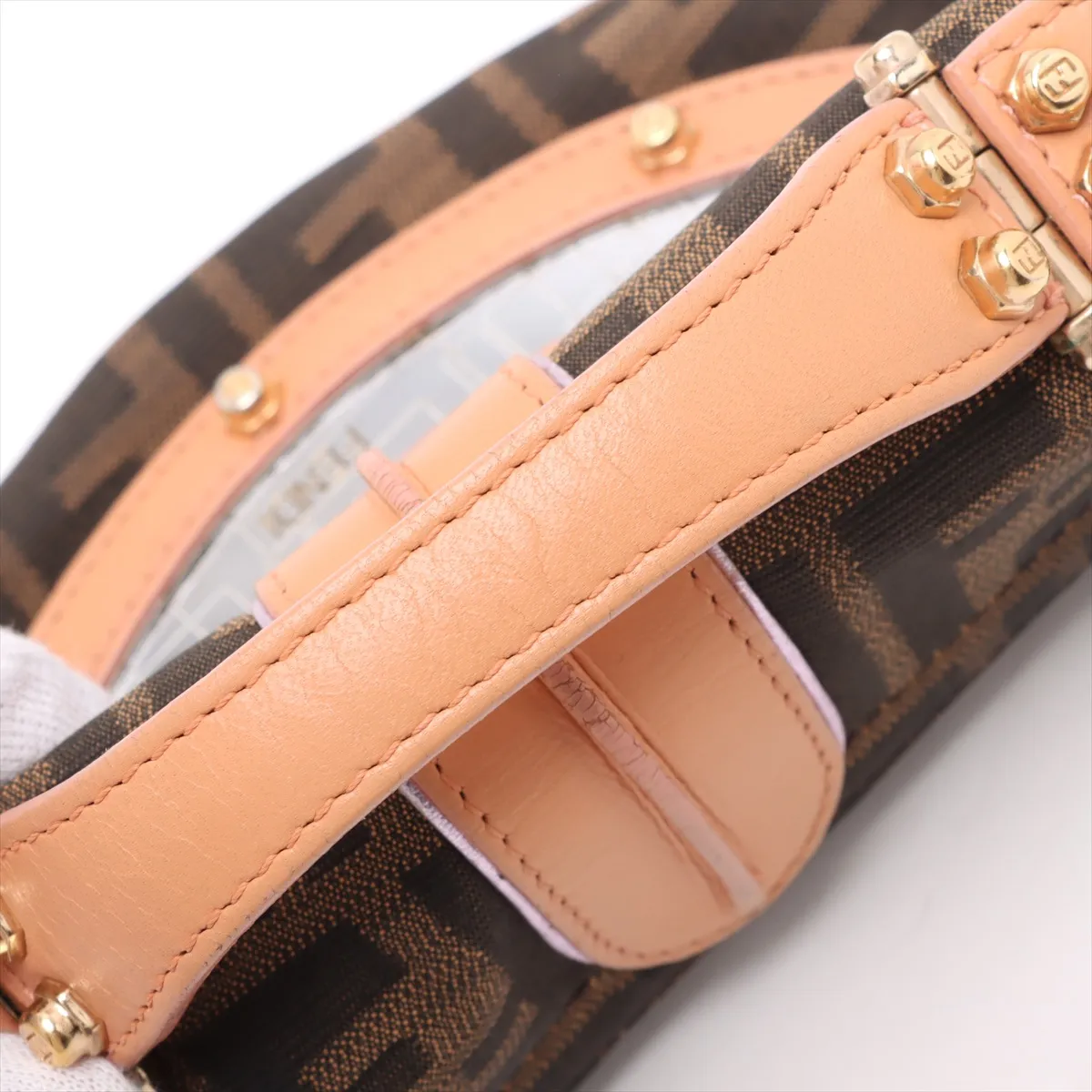 Zucca Canvas x Leather 2WAY Handbag Brown 8BN133 — view 12