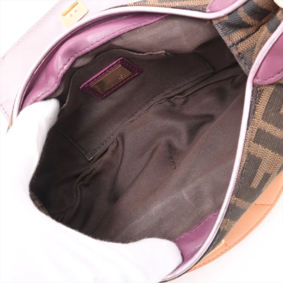 Zucca Canvas x Leather 2WAY Handbag Brown 8BN133 — view 8
