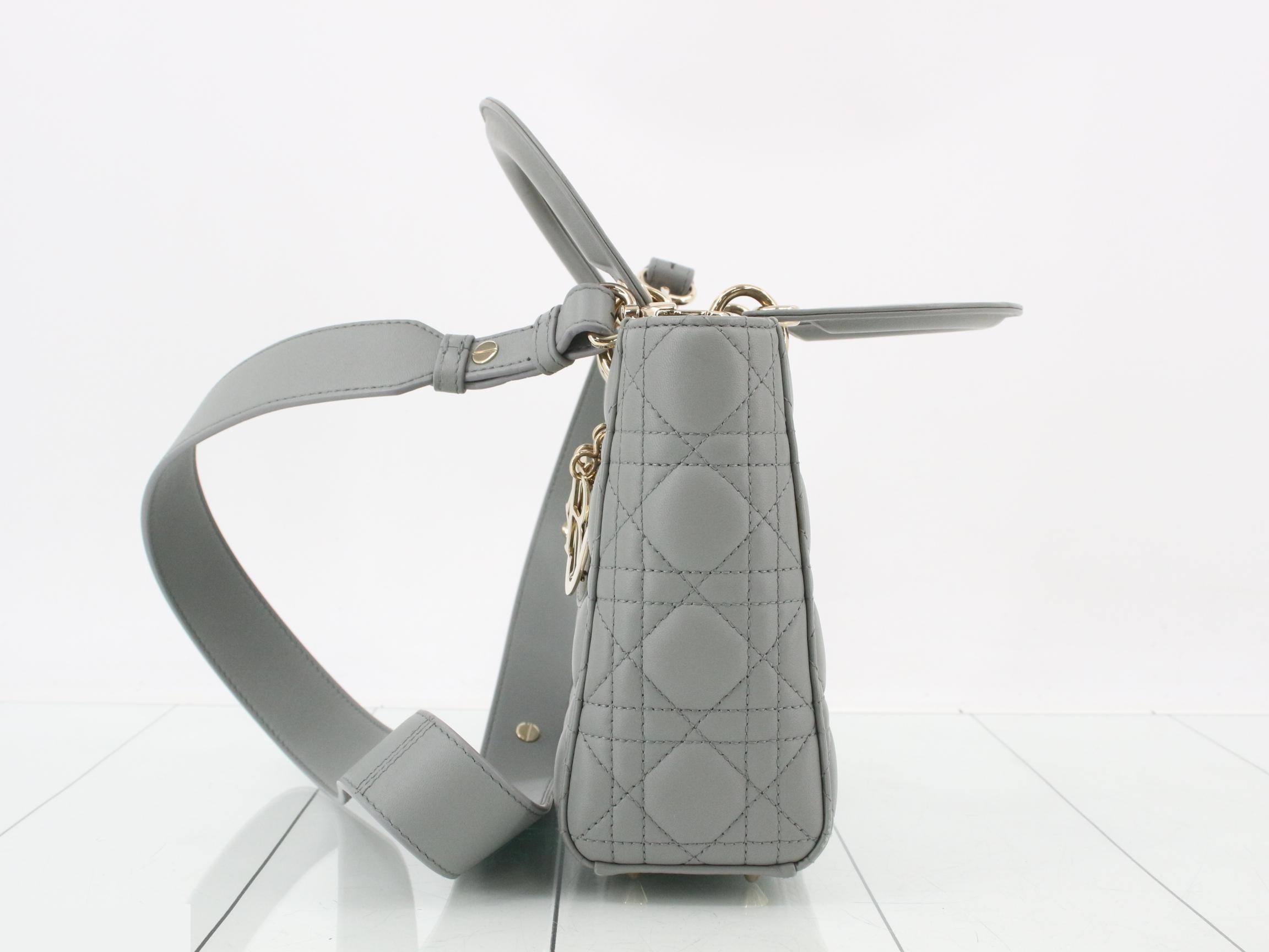 Lady Dior Cannage Lamb 2-Way Shoulder/Handbag — view 3