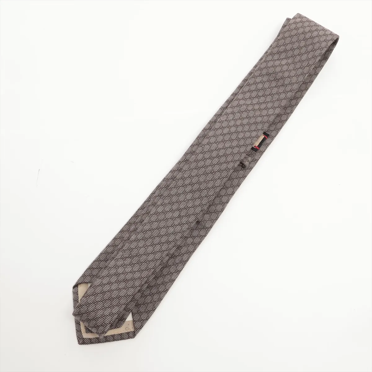 Micro GG Tie, Wool x Silk, Gray. — view 2