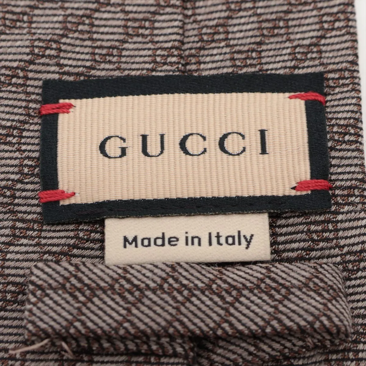 Micro GG Tie, Wool x Silk, Gray. — view 3