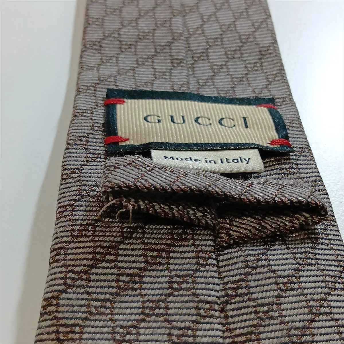 Micro GG Tie, Wool x Silk, Gray. — view 5