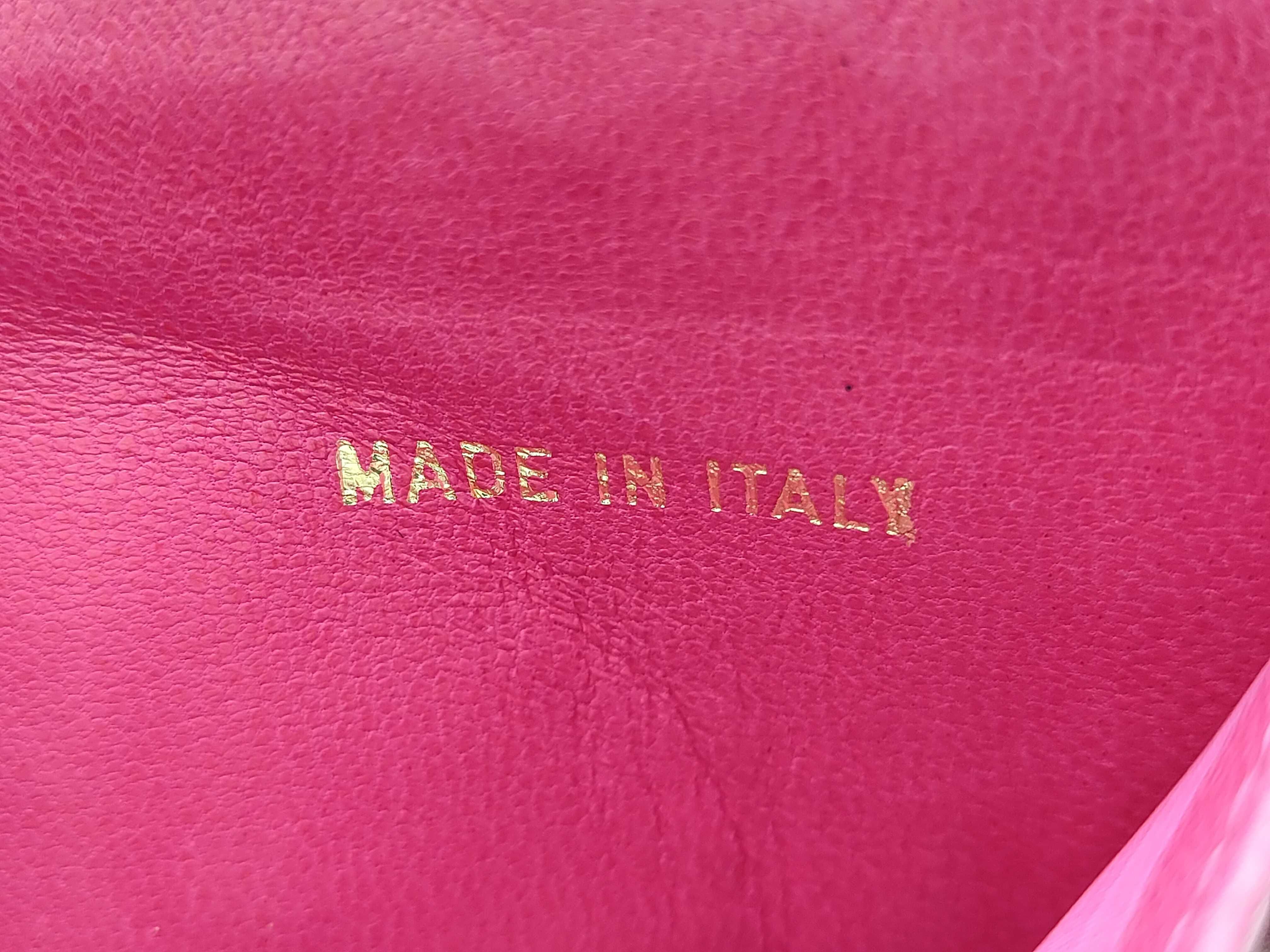 Caviar Skin Coco Mark Tri-fold Wallet, Hot Pink, with original seal, serial number 4. — view 9
