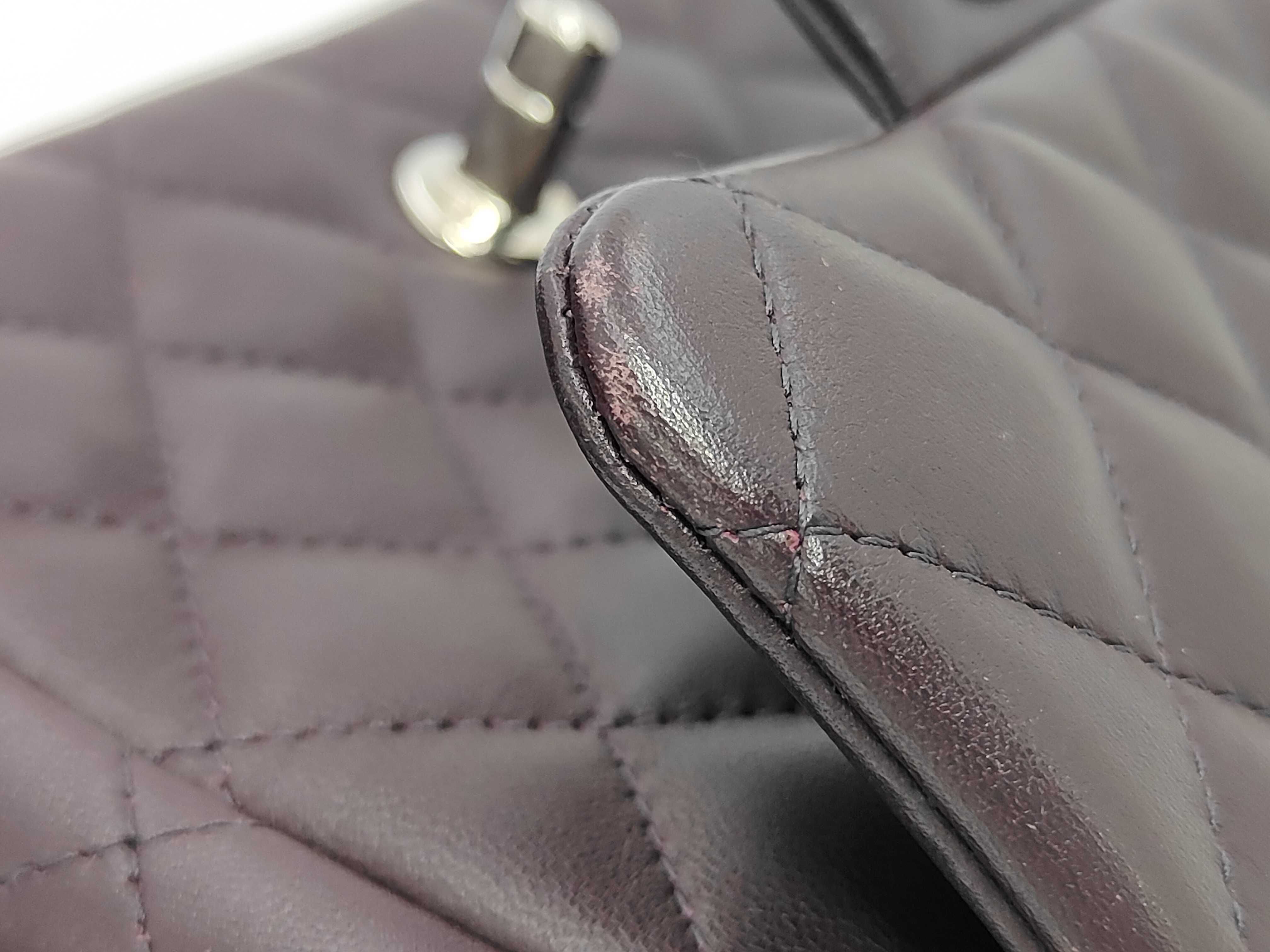 Mini Matelassé Chain Shoulder Bag, Lambskin, Purple, Silver Hardware. — view 11