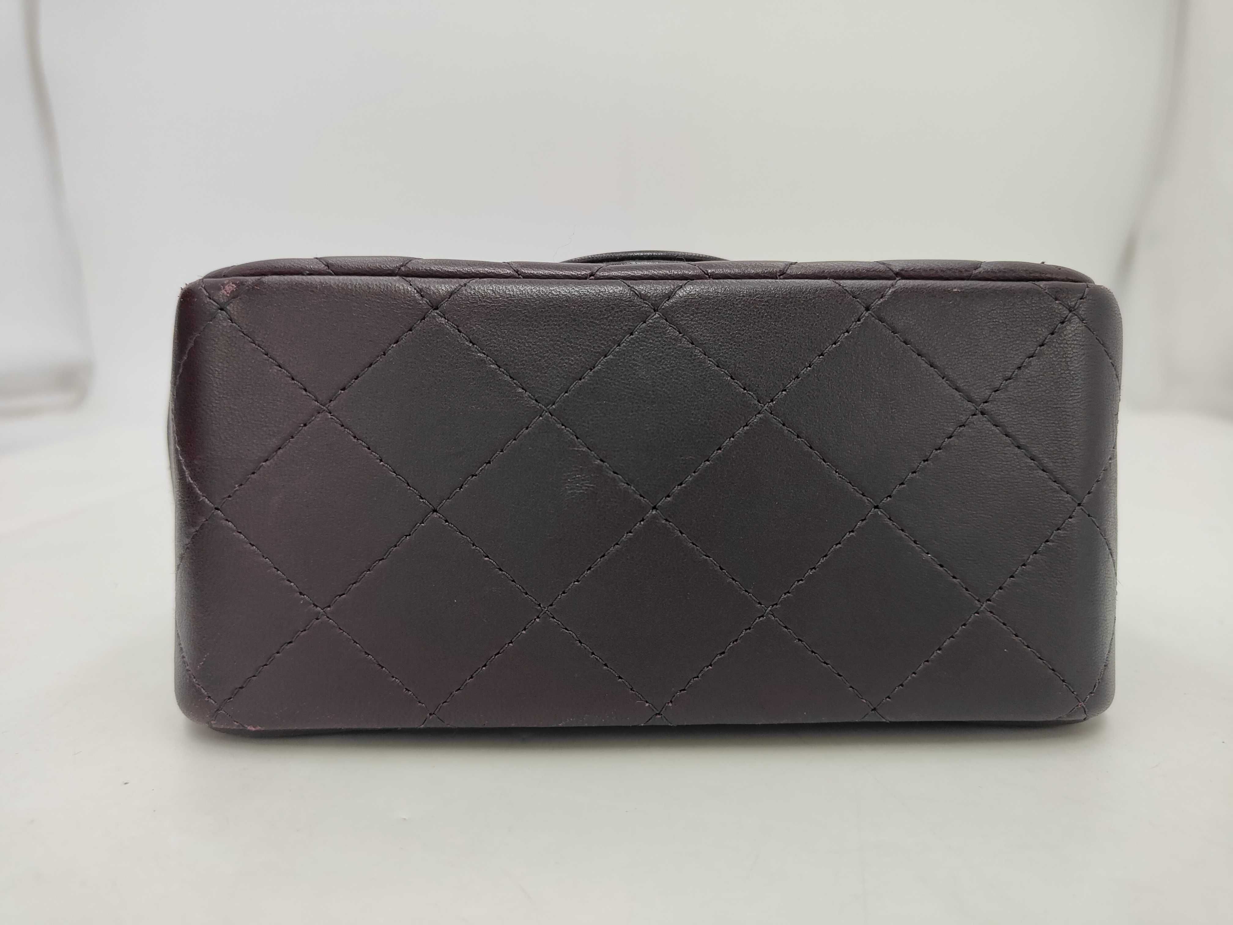 Mini Matelassé Chain Shoulder Bag, Lambskin, Purple, Silver Hardware. — view 3