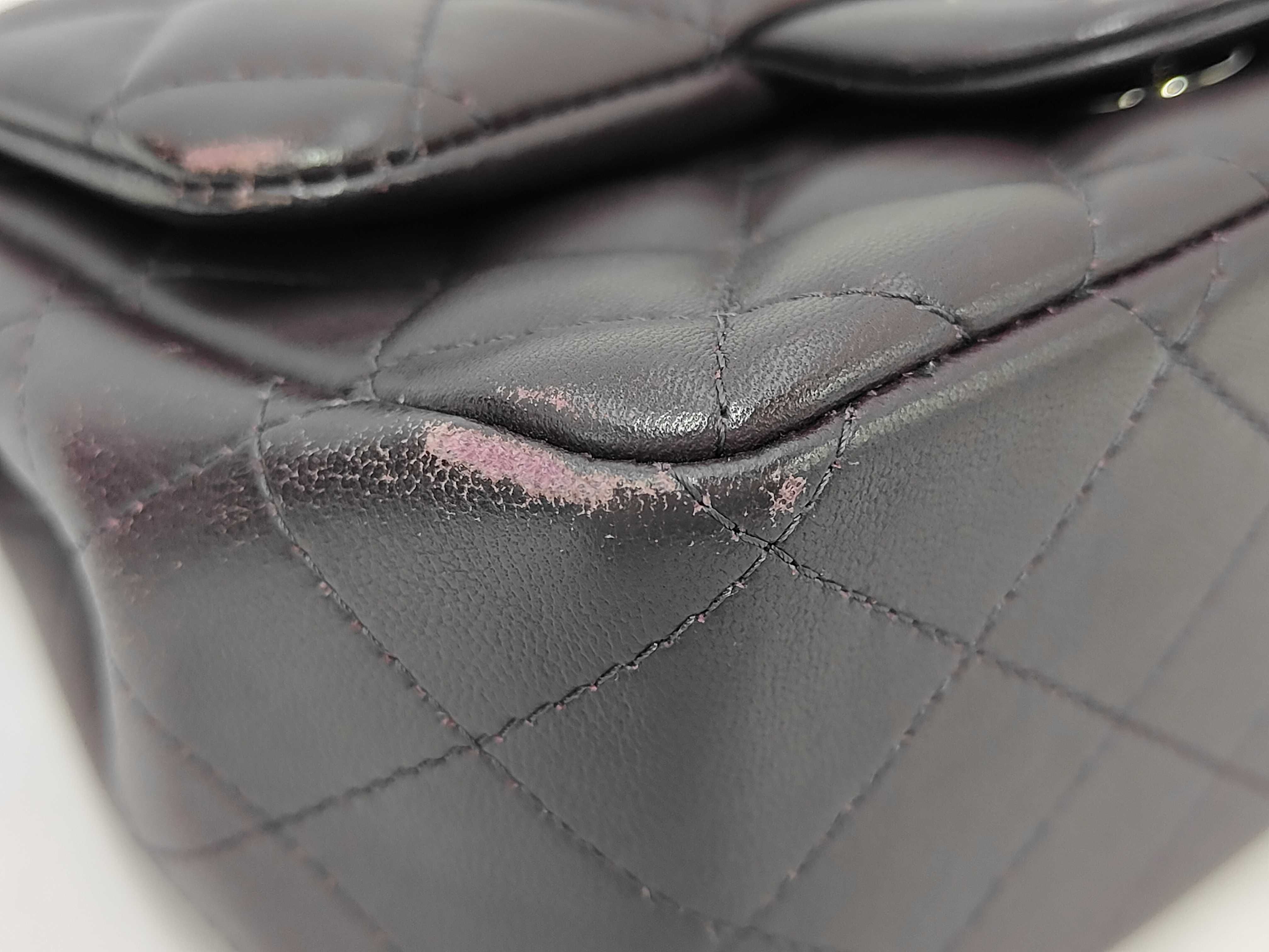Mini Matelassé Chain Shoulder Bag, Lambskin, Purple, Silver Hardware. — view 4