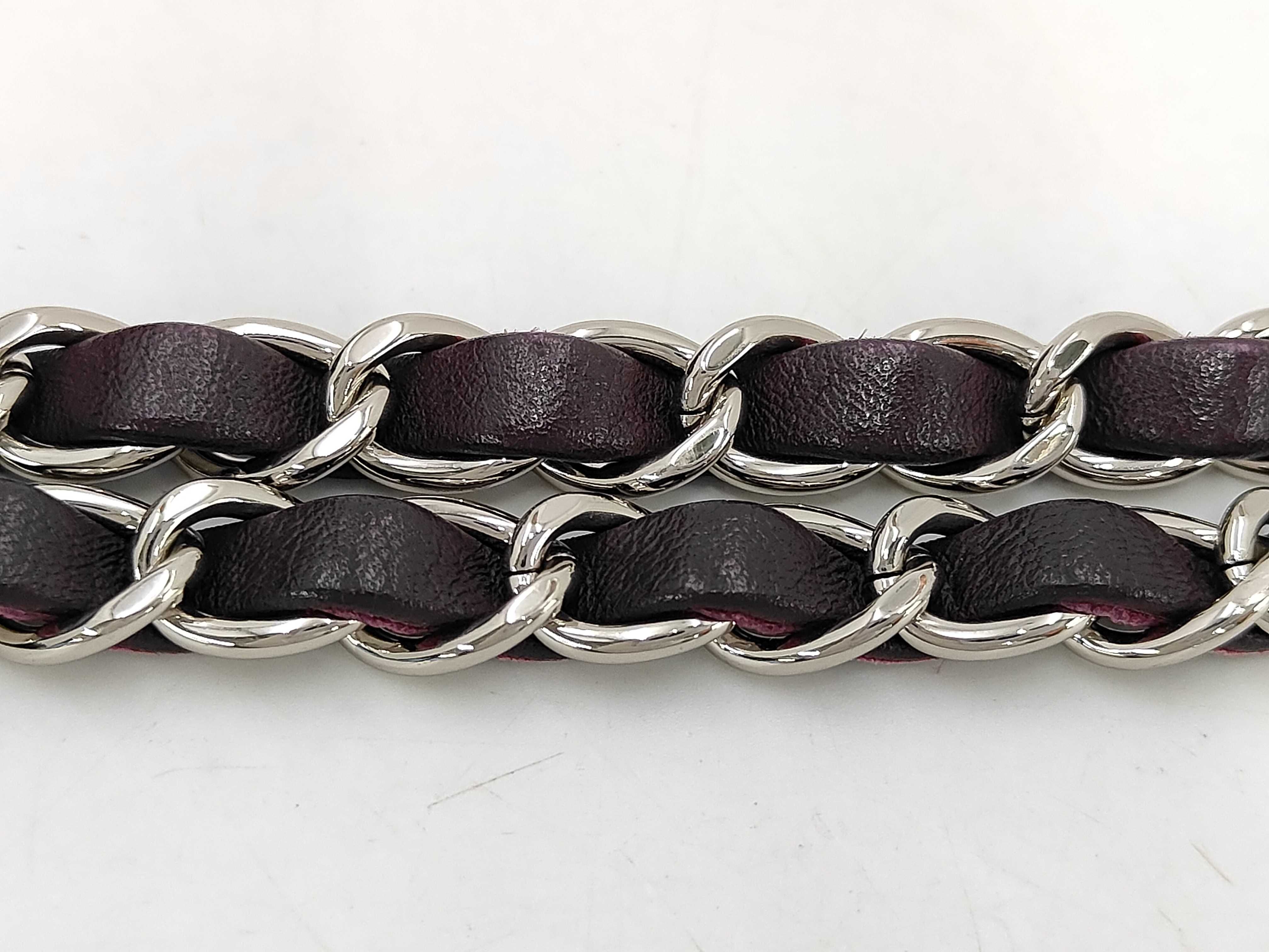 Mini Matelassé Chain Shoulder Bag, Lambskin, Purple, Silver Hardware. — view 10