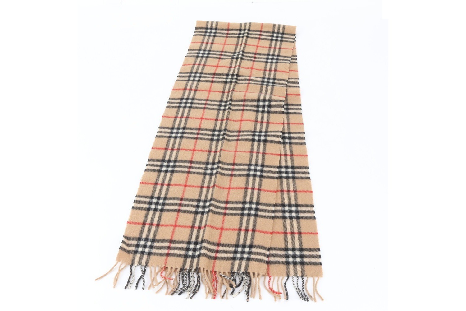 Nova Check scarf with tags attached. — view 2