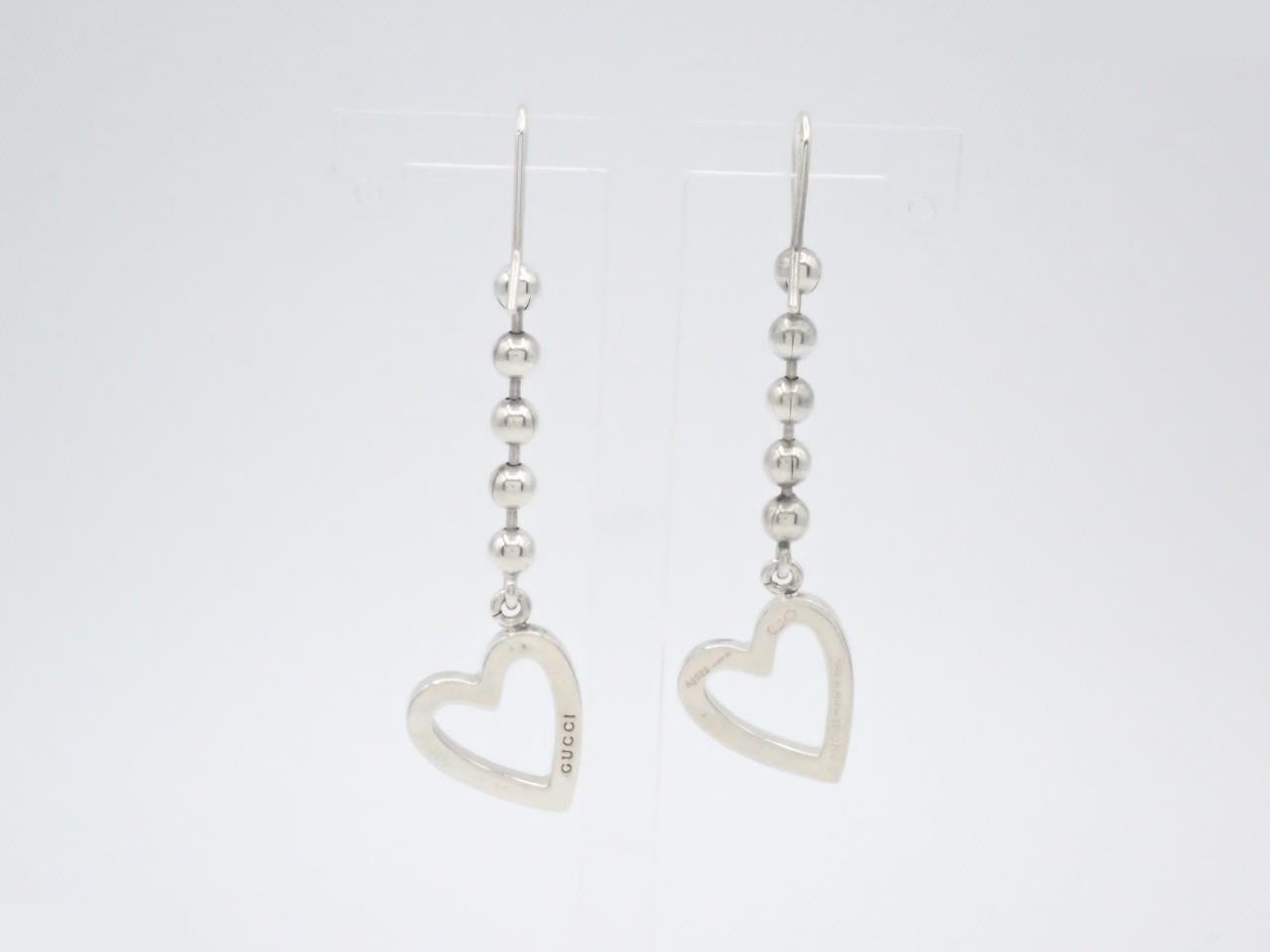 Heart ball chain earrings 925/7.2g — view 2