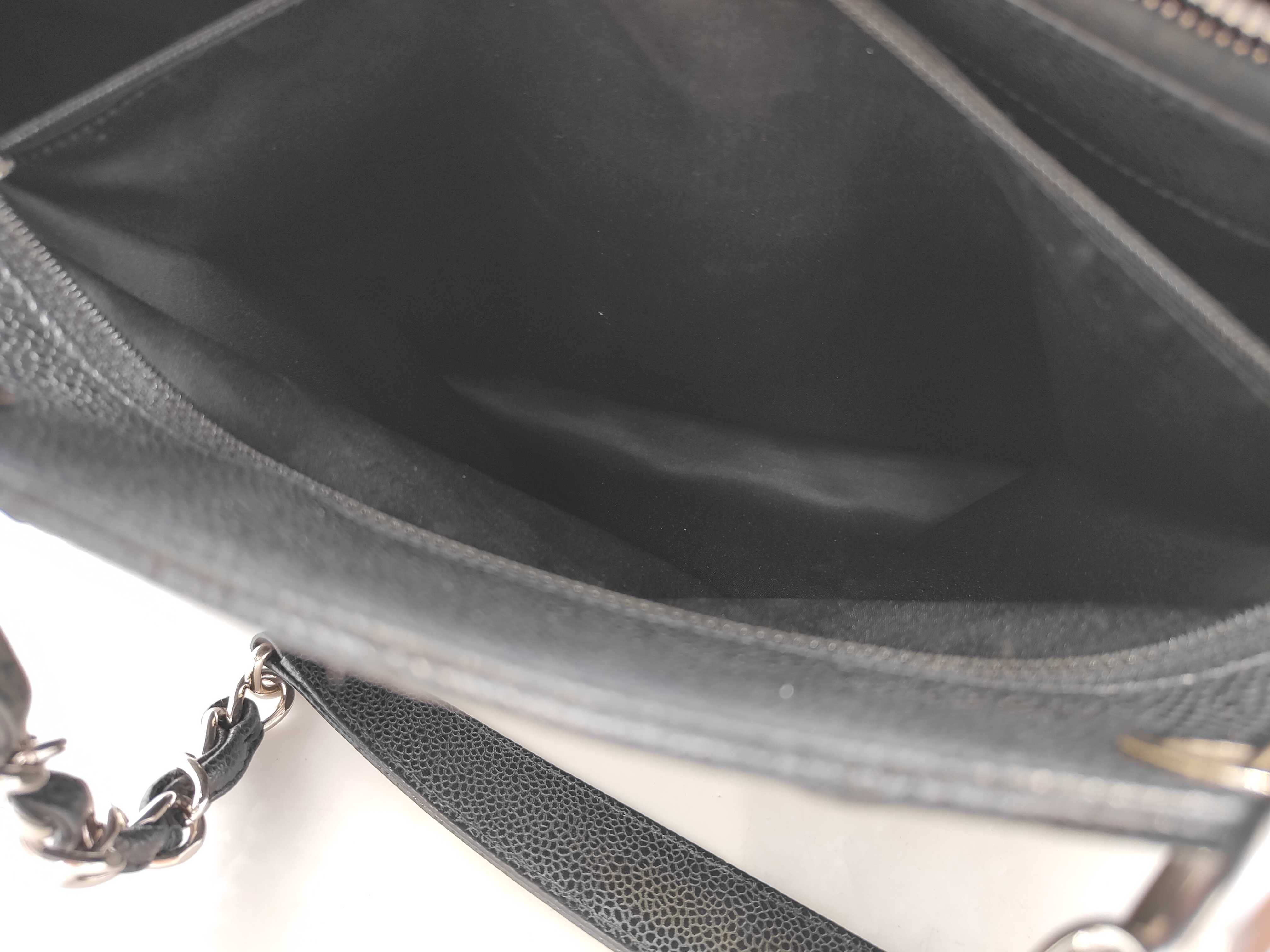 GST Chain Tote Bag, Caviar Leather, Black, No. 14 (Tote Bag) — view 13
