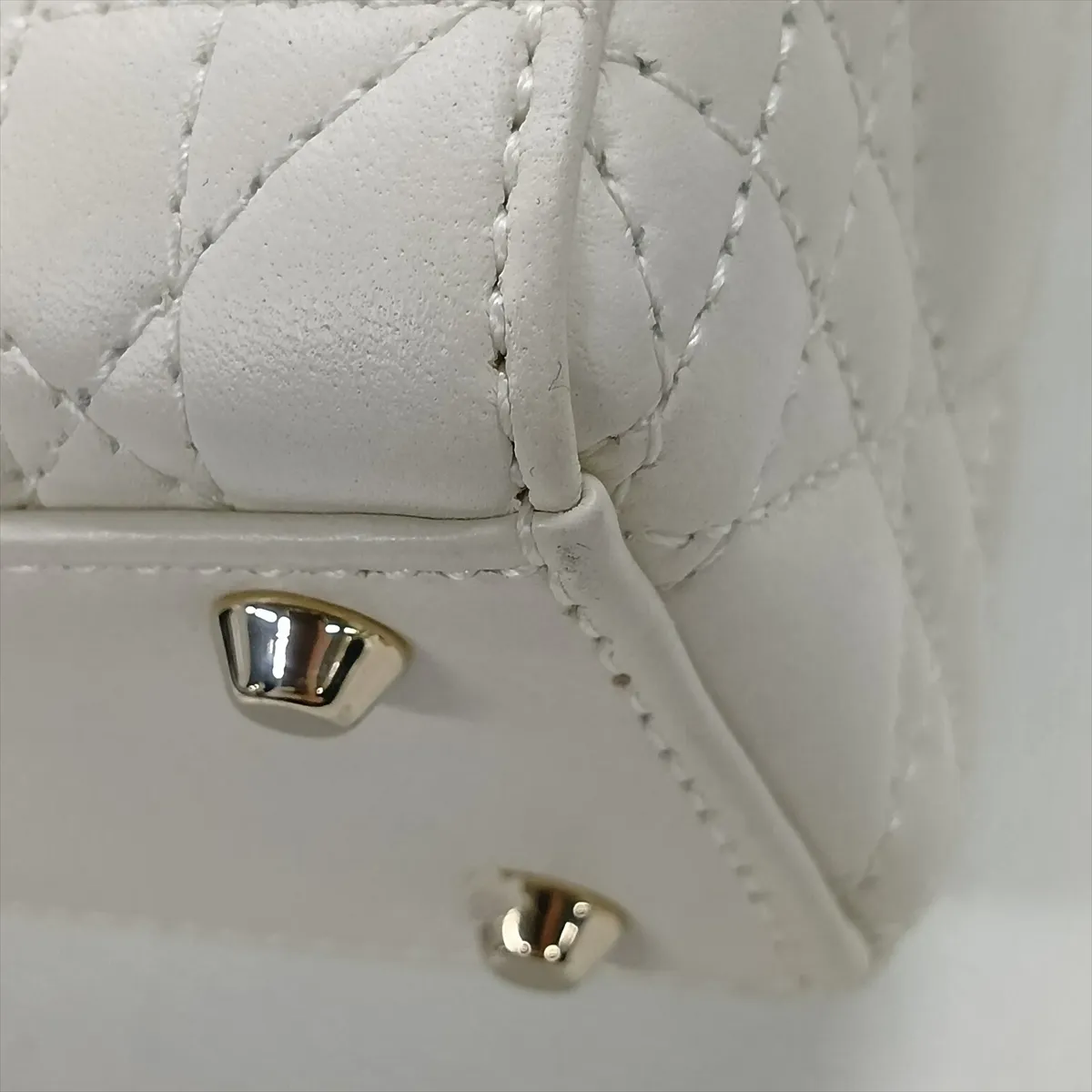 Cannage Lady Dior Mini Leather 2-Way Handbag, White — view 12