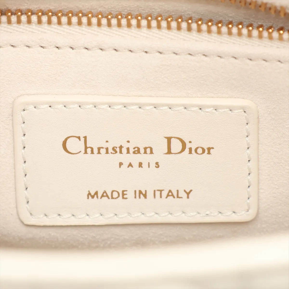 Cannage Lady Dior Mini Leather 2-Way Handbag, White — view 10