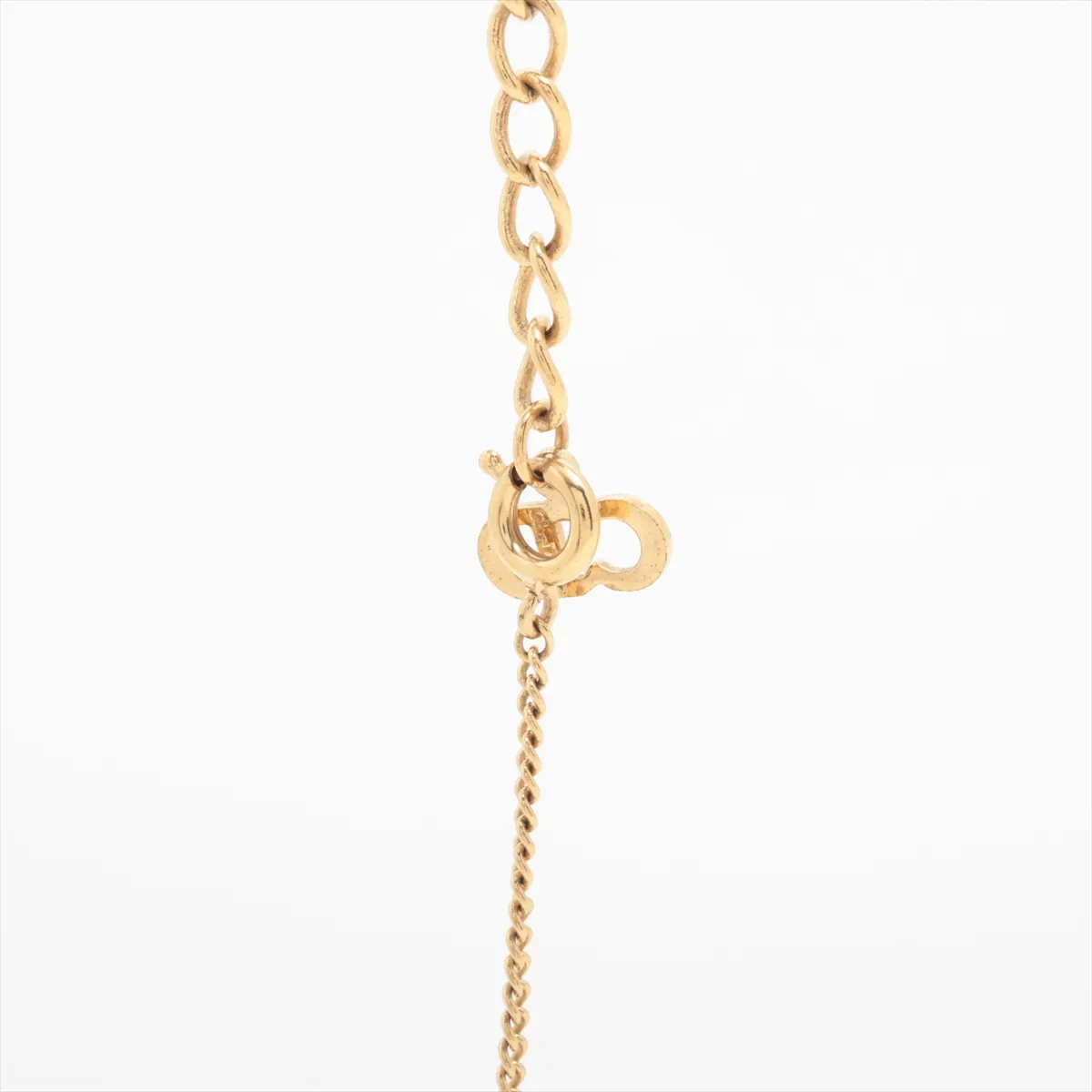 CD logo necklace, GP gold. Shows signs of wear, — view 3