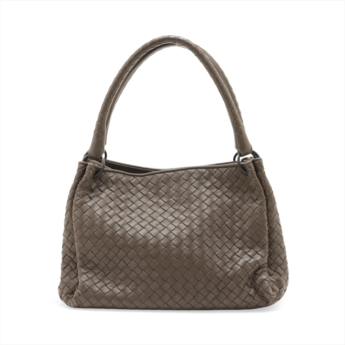 Intrecciato Leather Handbag Greige — view 2