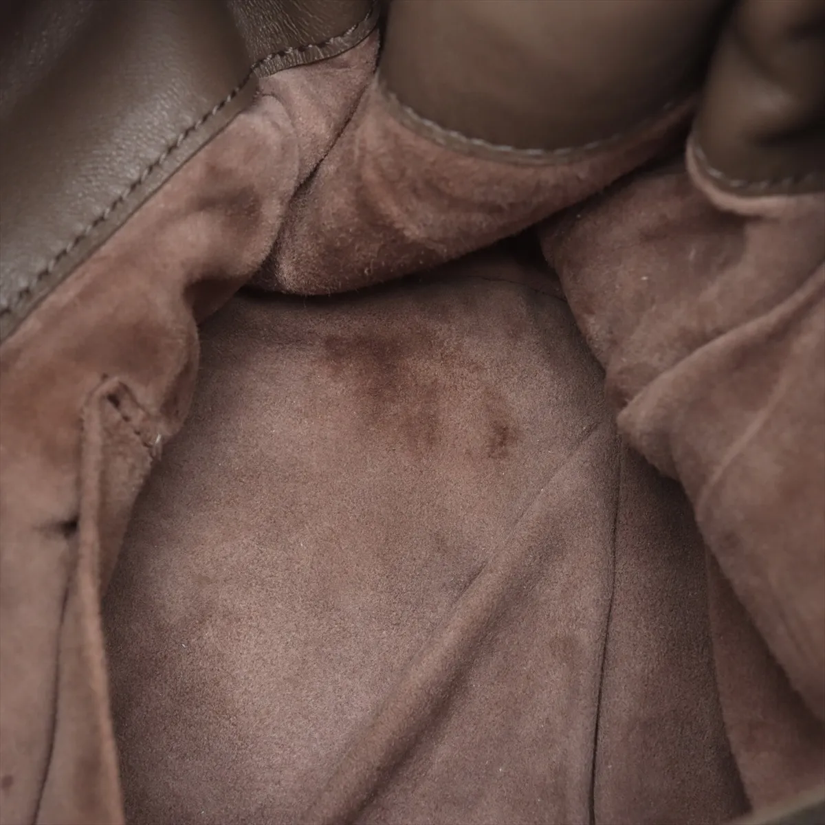 Intrecciato Leather Handbag Greige — view 12