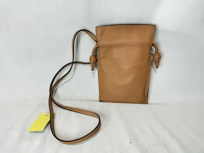Anagram Shoulder Bag, Brown, Drawstring Shoulder Bag