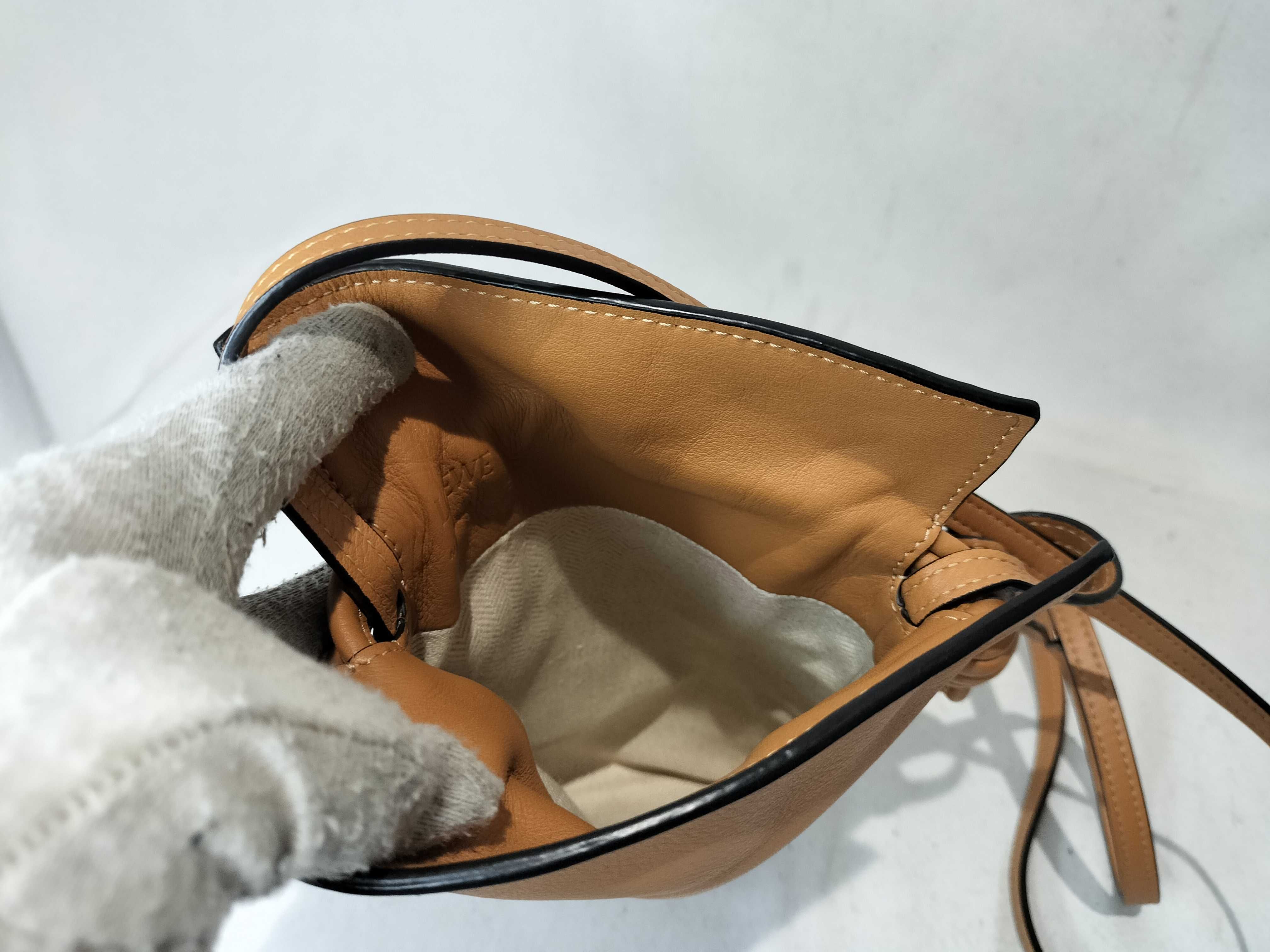 Anagram Shoulder Bag, Brown, Drawstring Shoulder Bag — view 9
