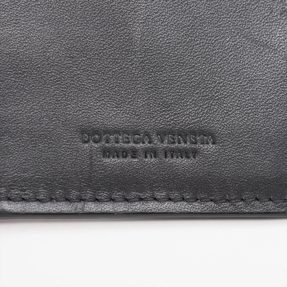 Intrecciato Leather Long Wallet Black — view 8