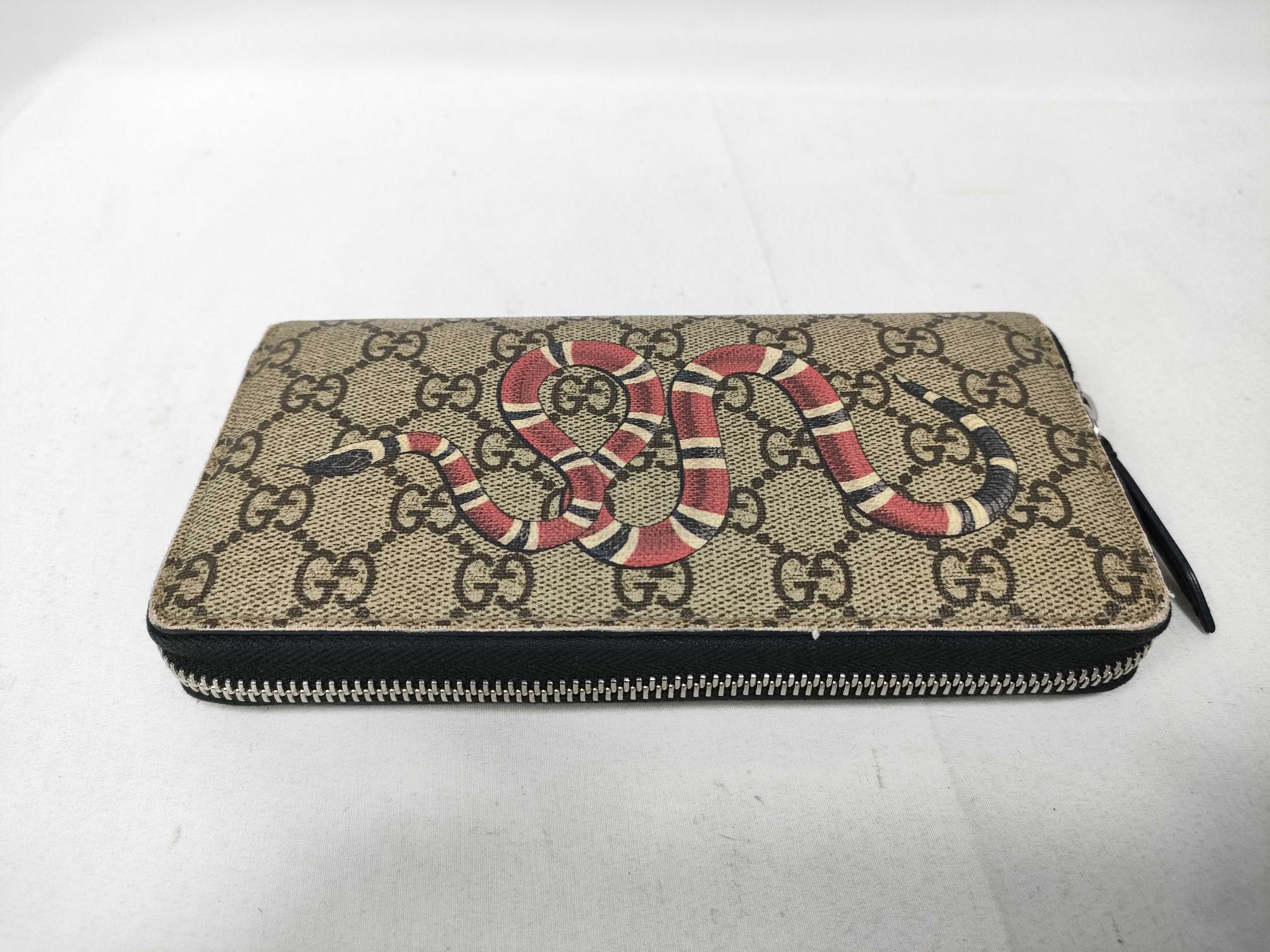 GG Supreme Snake Round Zip Long Wallet — view 8