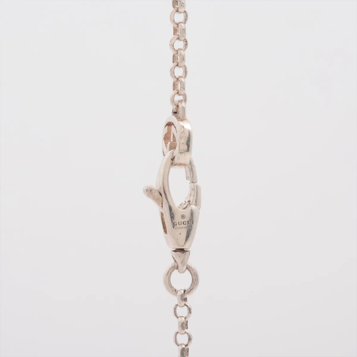 Arabesque Double G Key Necklace, 925 Sterling Silver, 6.5g, with some wear, tarnishing, and discoloration. — view 3