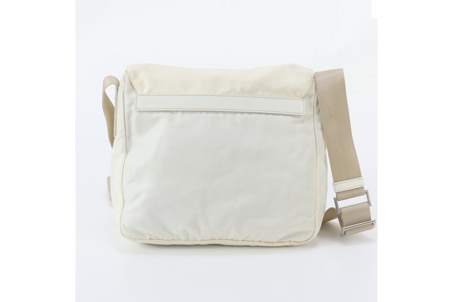 Tessuto Nylon Triangle Logo Leather Shoulder Bag — view 3