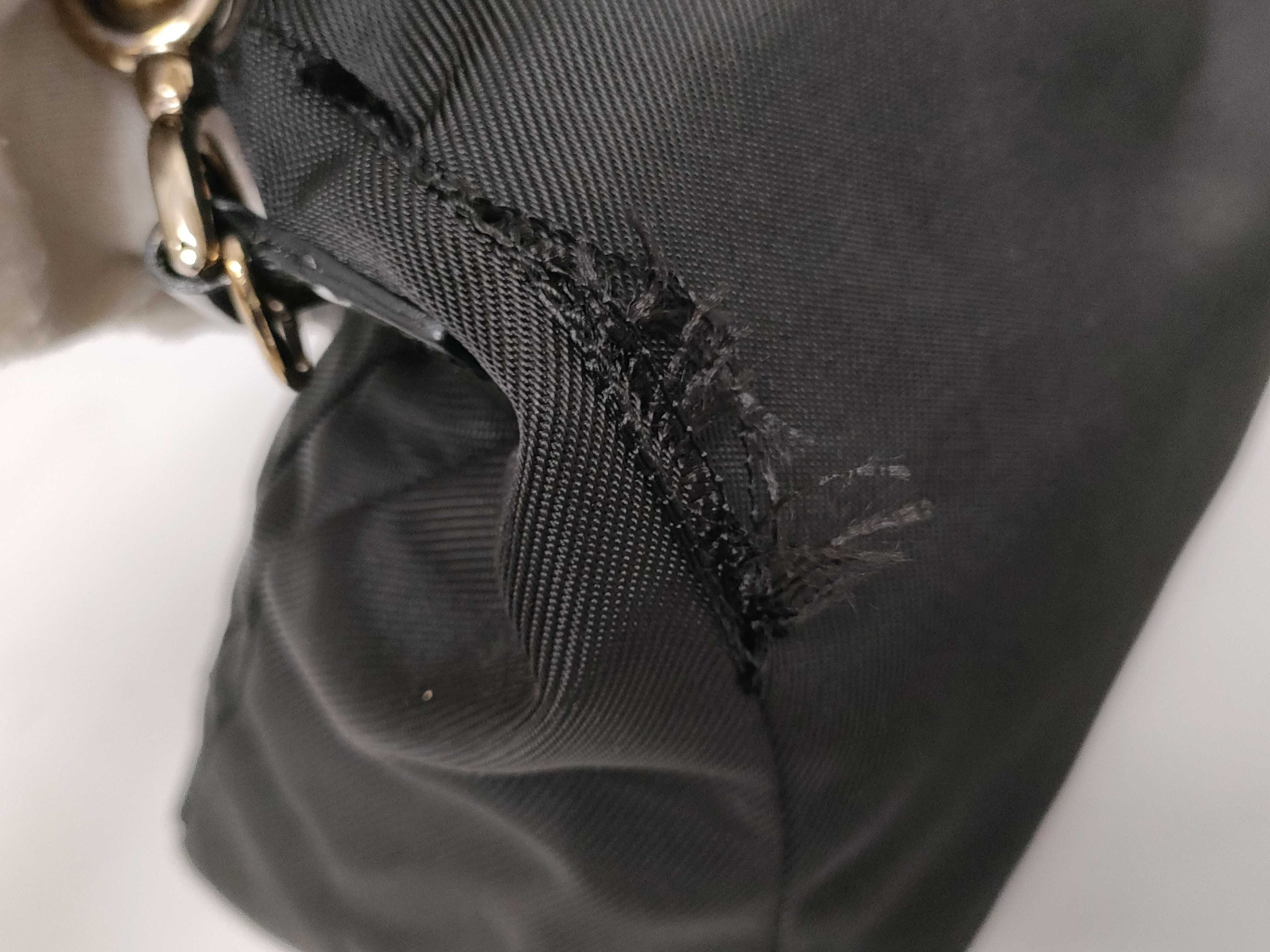 Bamboo Handle Nylon 2-Way Shoulder Bag Handbag — view 10
