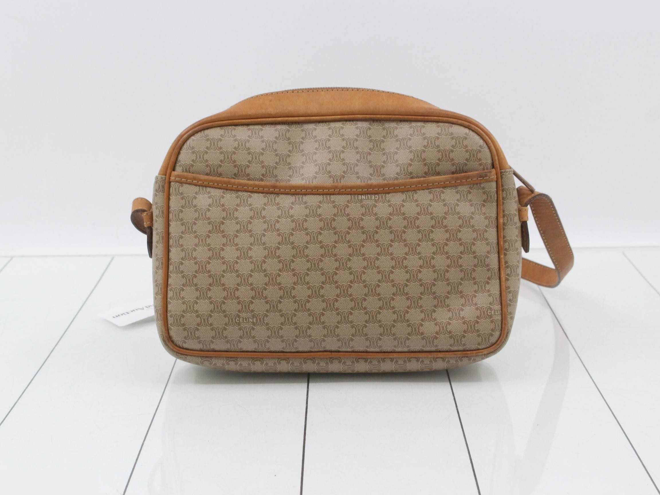 Macadam Shoulder Bag, PVC/Leather, Brown — view 2