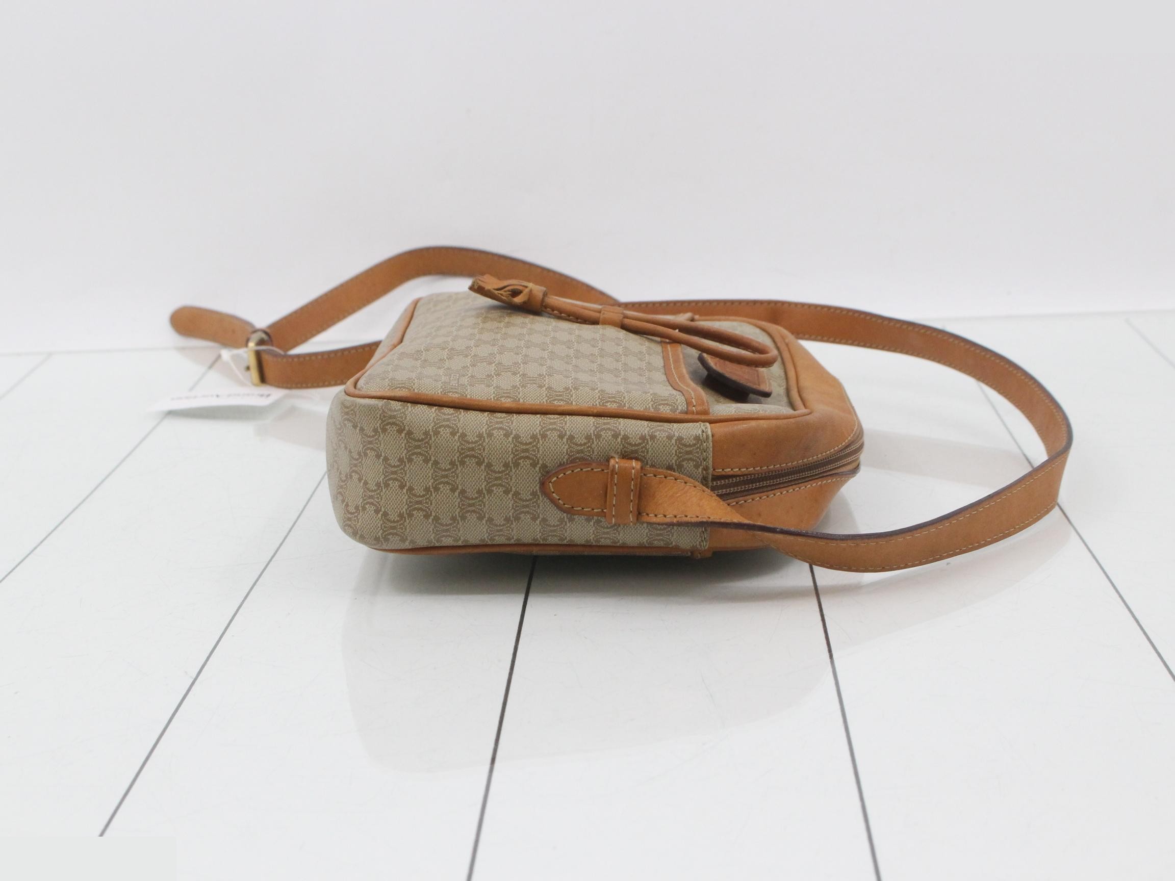 Macadam Shoulder Bag, PVC/Leather, Brown — view 3