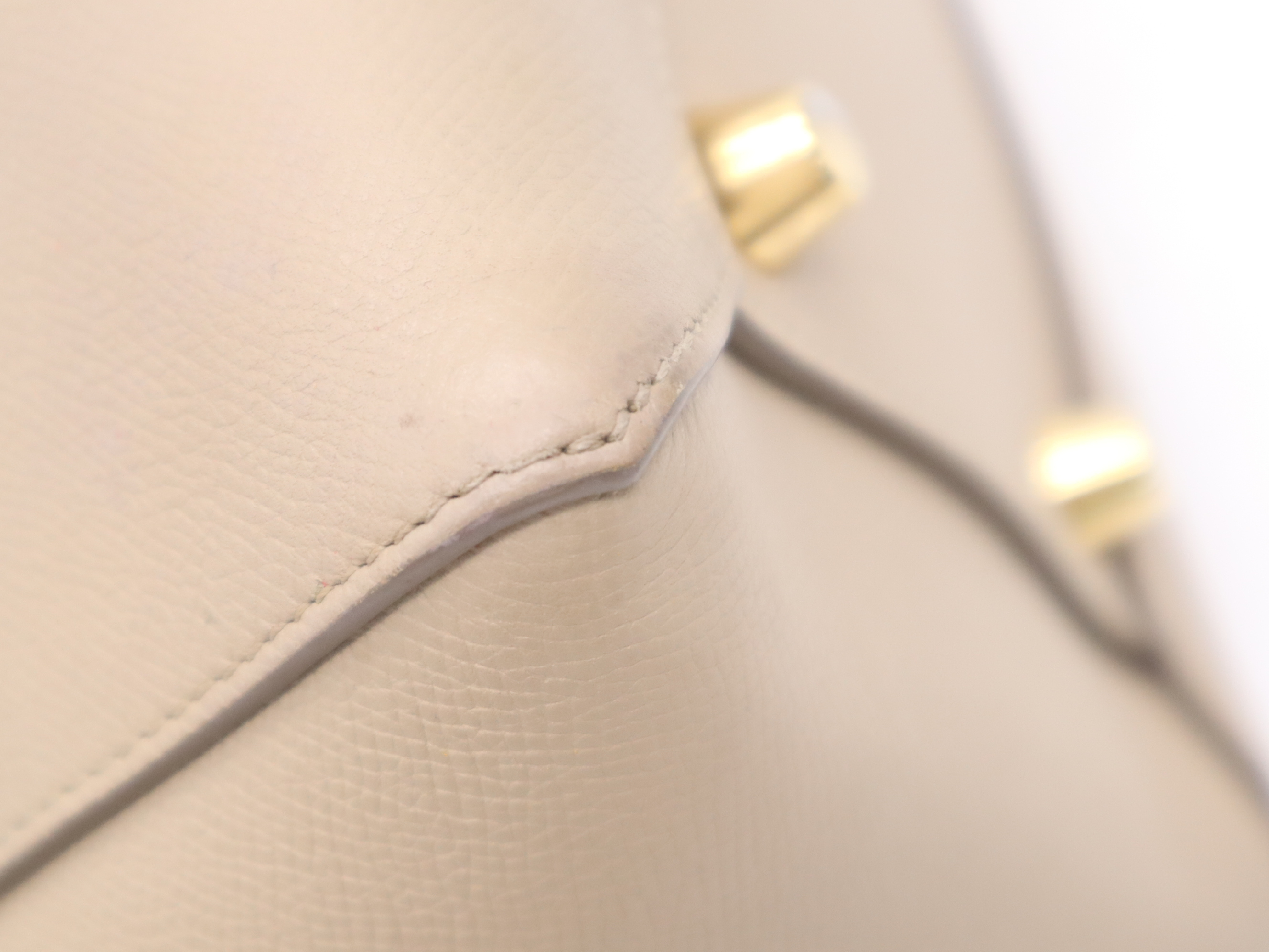Leather Belt Bag, Beige, with Shoulder Strap, Handbag — view 12