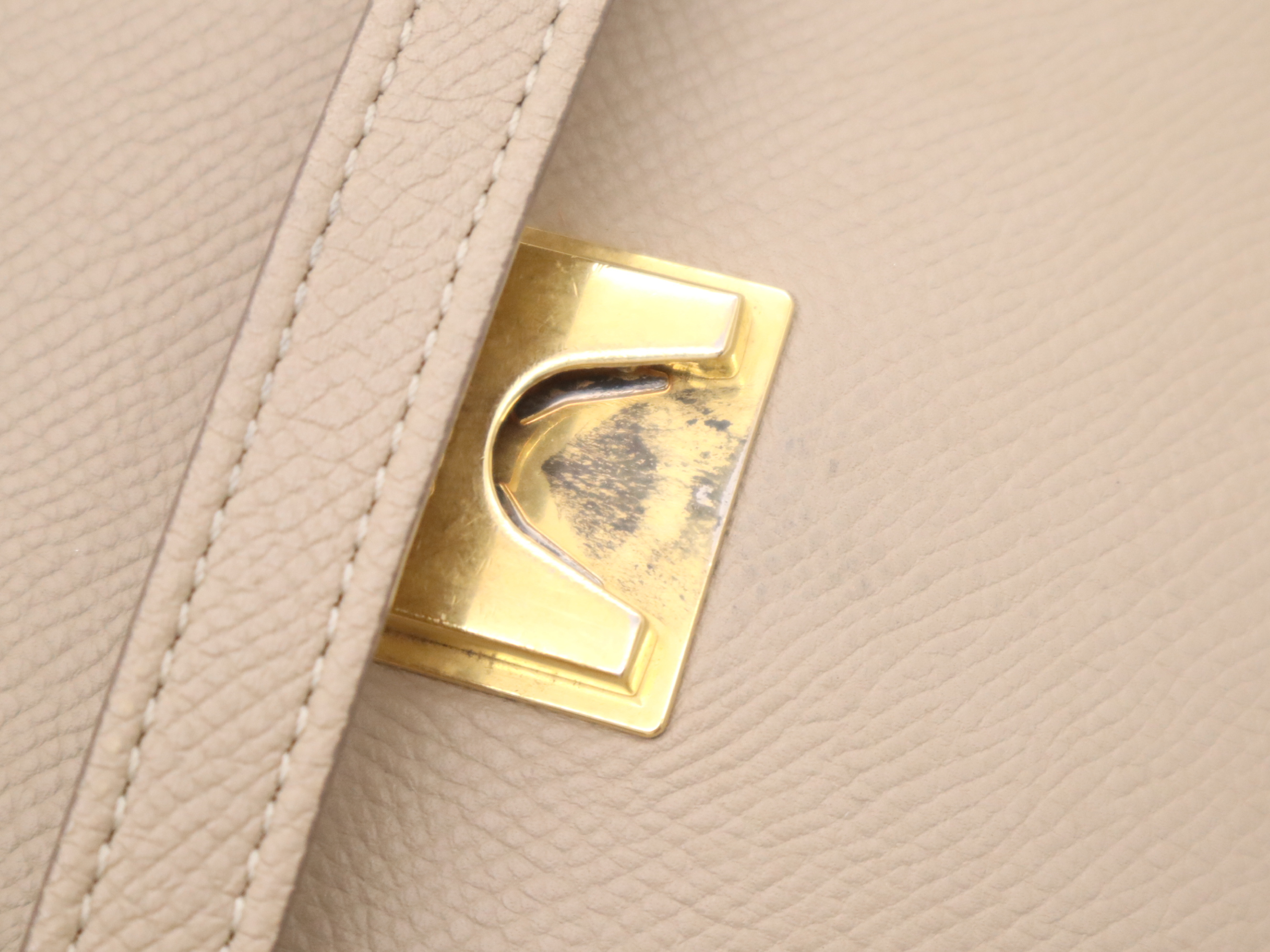 Leather Belt Bag, Beige, with Shoulder Strap, Handbag — view 13