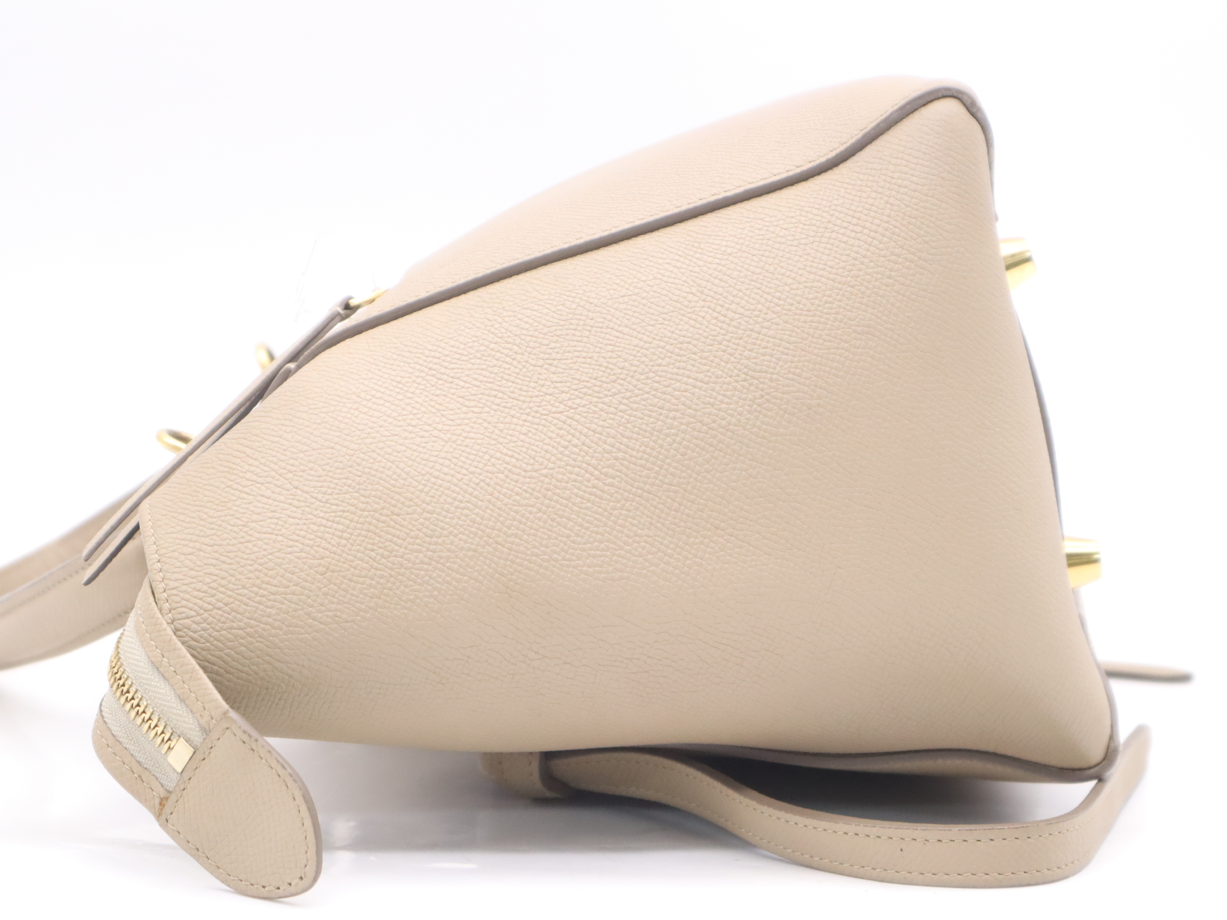 Leather Belt Bag, Beige, with Shoulder Strap, Handbag — view 3