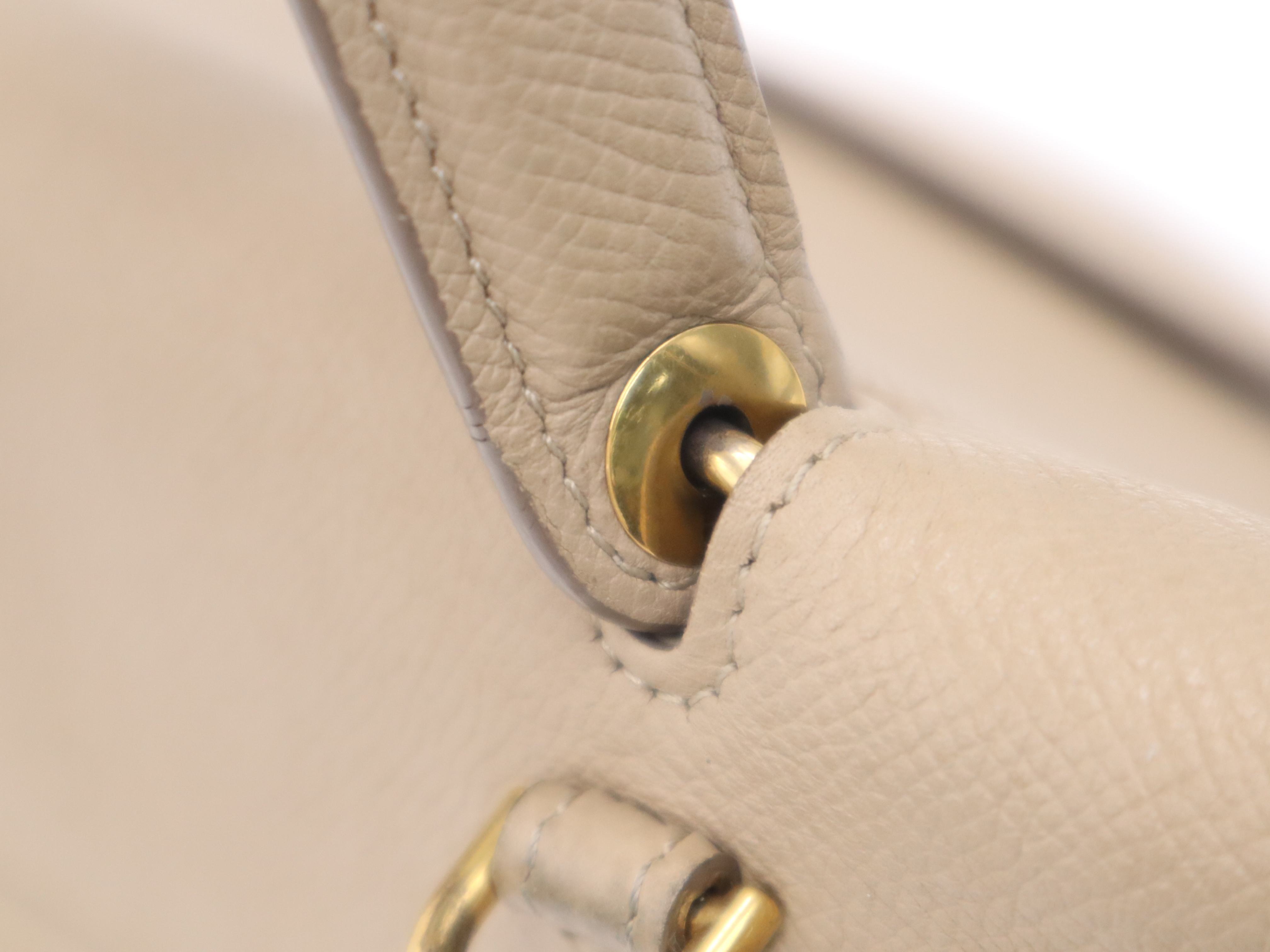 Leather Belt Bag, Beige, with Shoulder Strap, Handbag — view 7