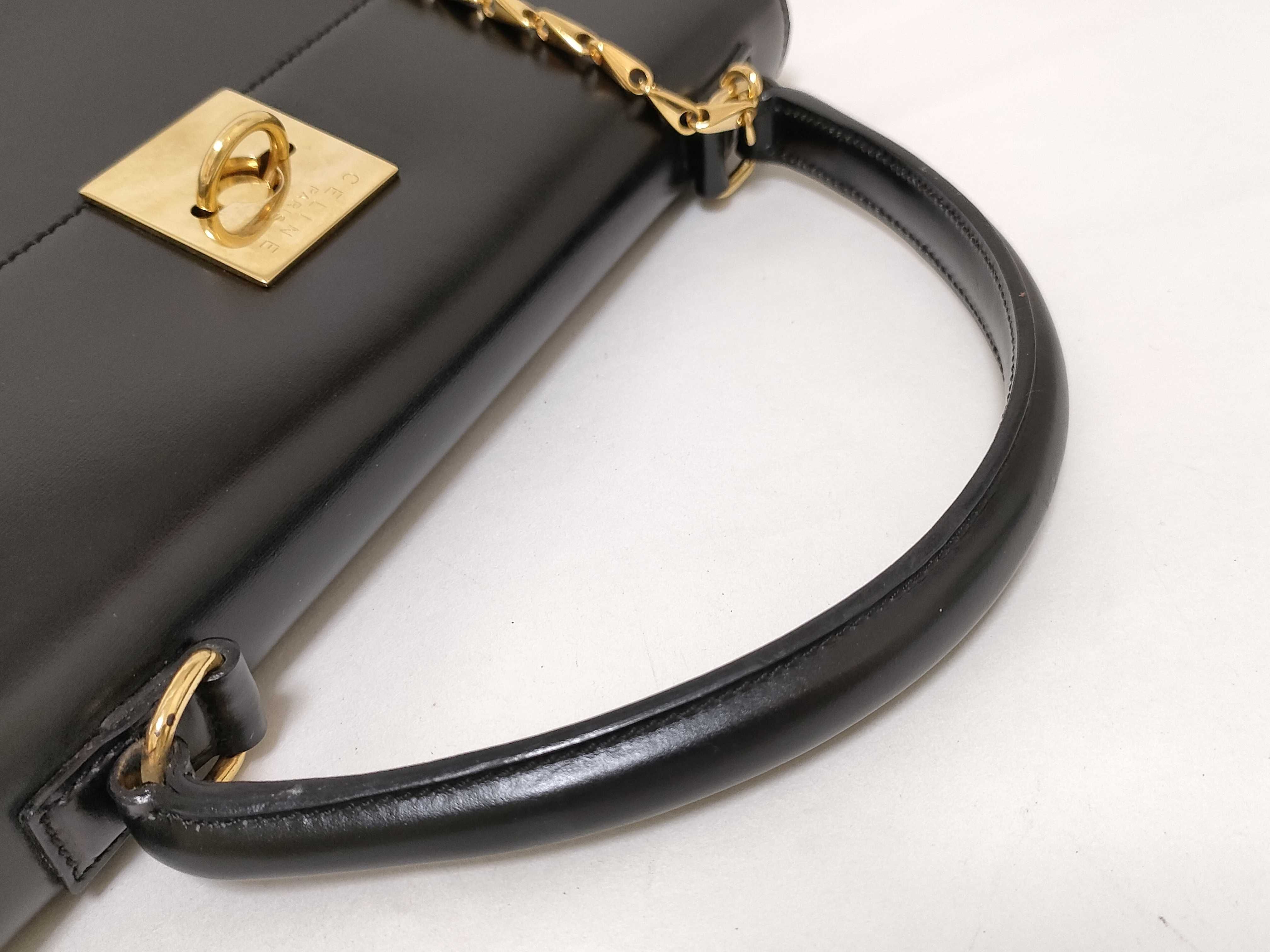 Top Handle Handbag, Black Circle Ring Handbag — view 3
