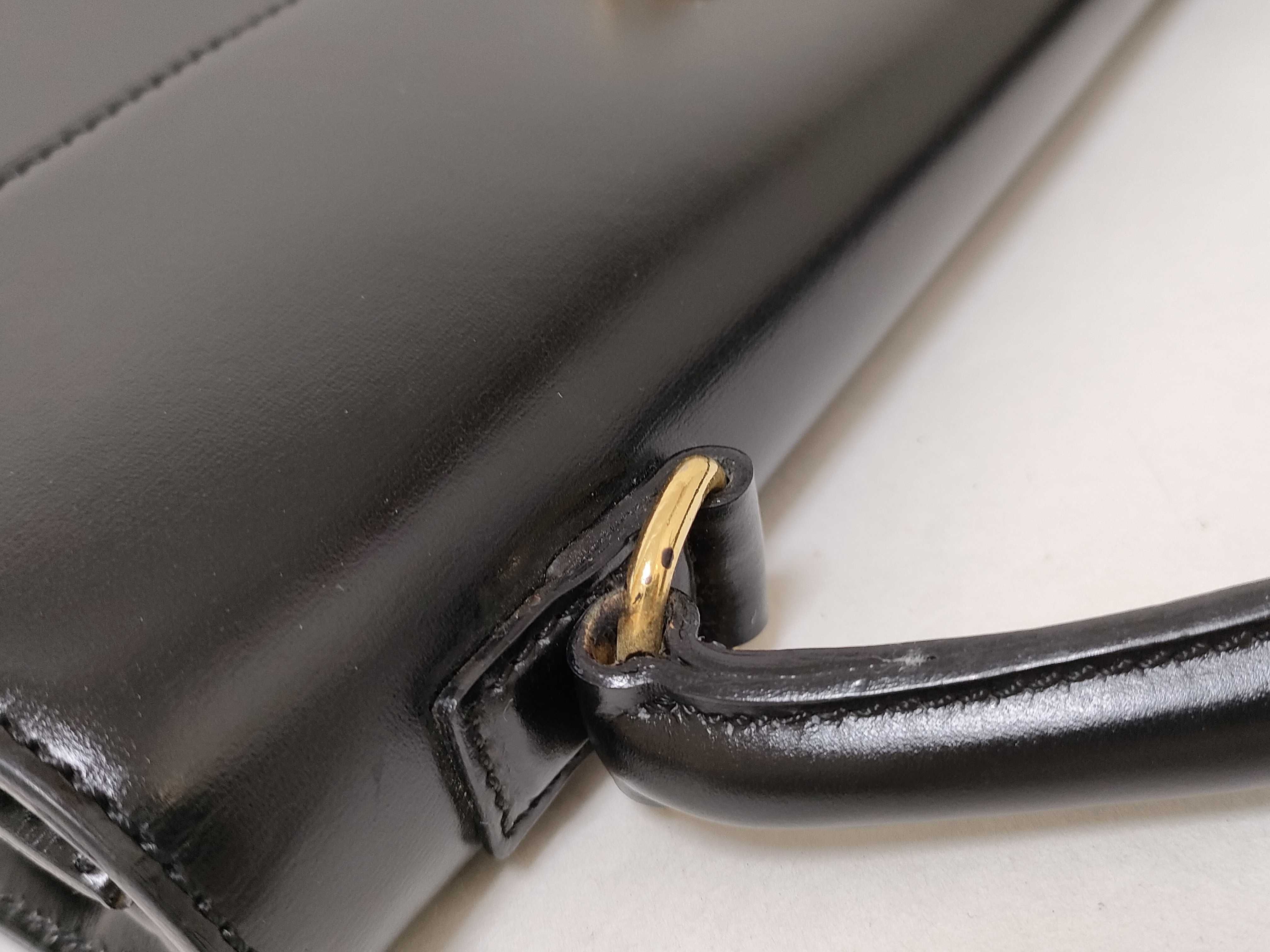 Top Handle Handbag, Black Circle Ring Handbag — view 5