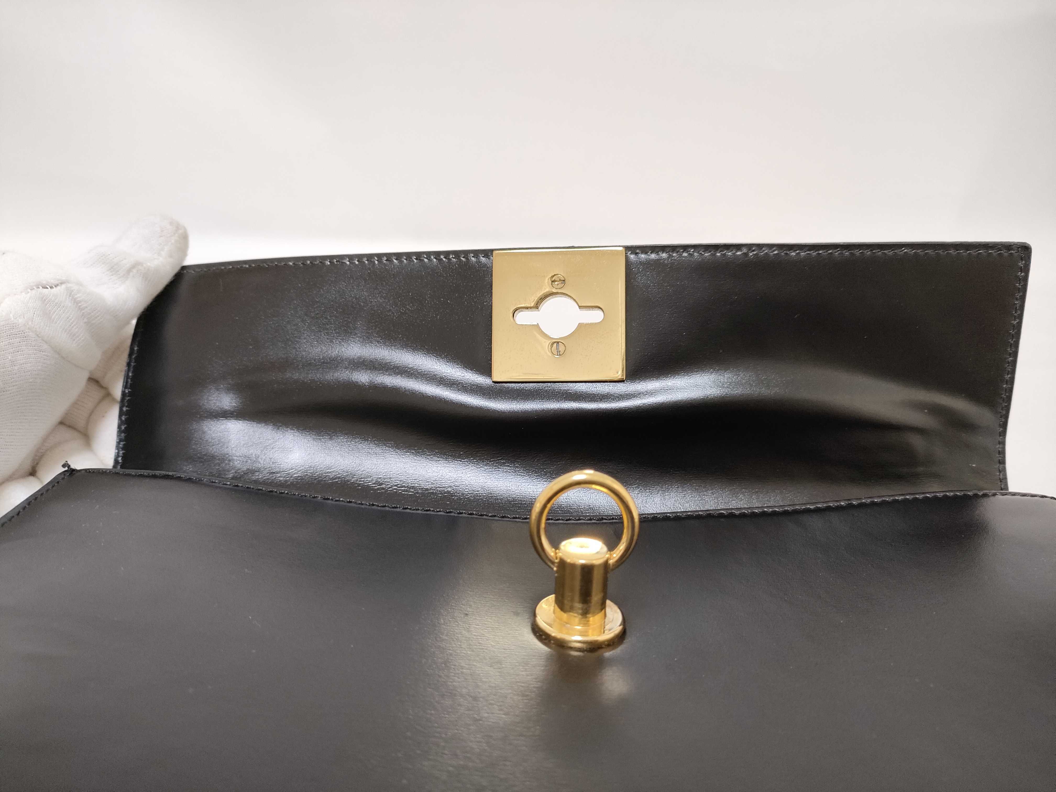 Top Handle Handbag, Black Circle Ring Handbag — view 8