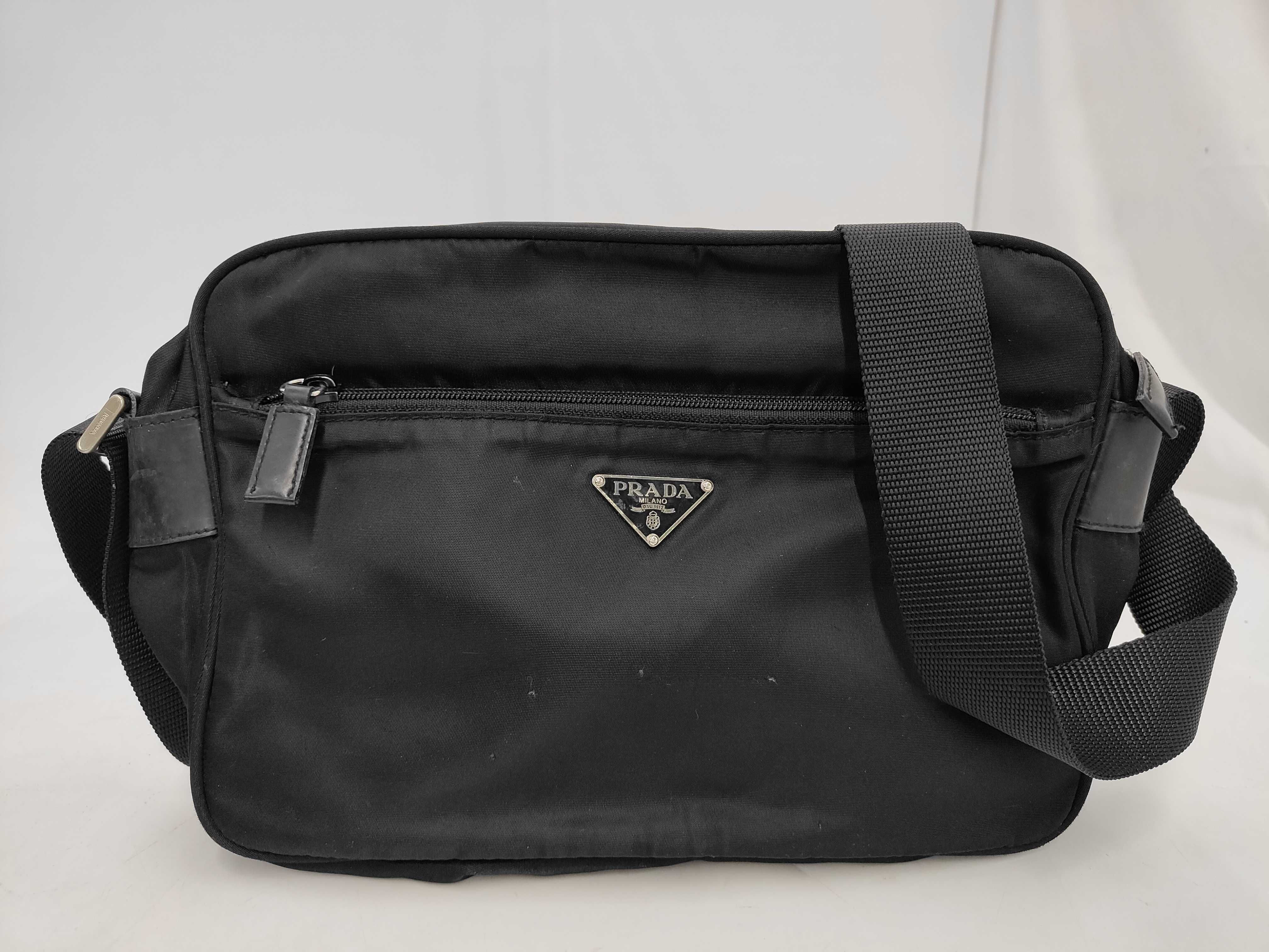 Nylon x Leather Shoulder Bag
