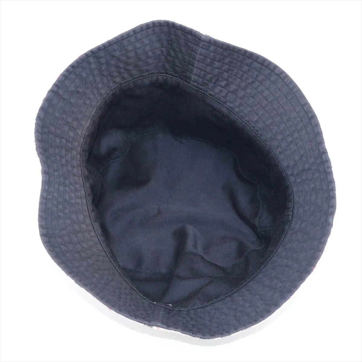 Nova Check Bucket Hat, Fabric, Beige x Black. Shows wear, — view 4