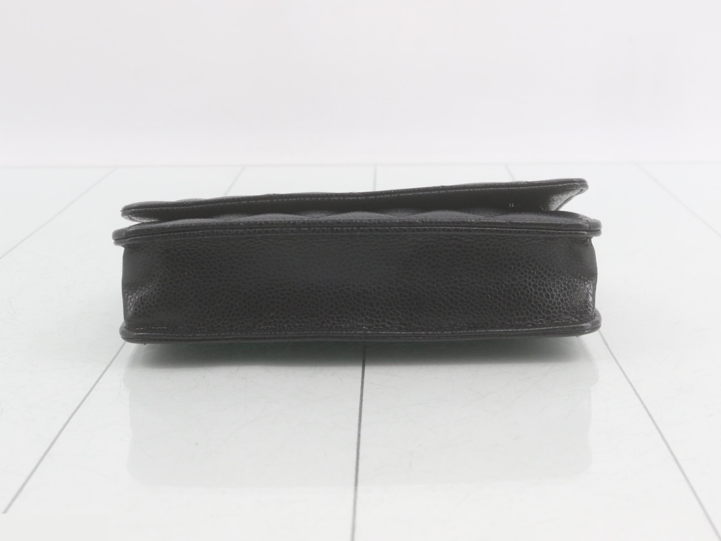 Caviar leather chain wallet with seal, serial number in the 25 range. — view 3