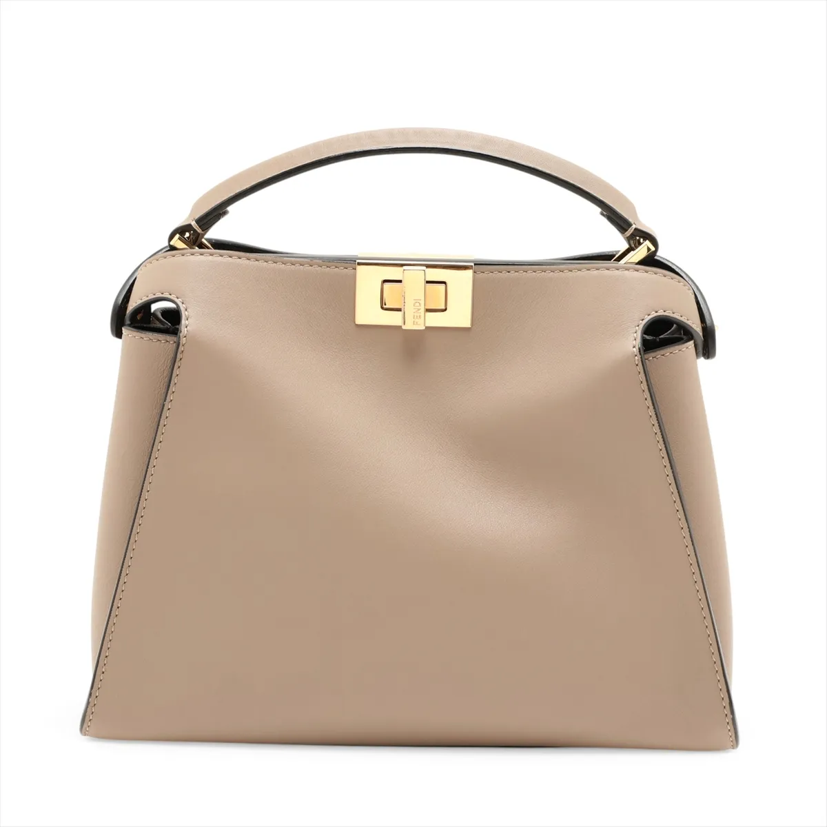 Peekaboo Essentially Leather 2-Way Handbag, Brown Beige, 8BN302 — view 2