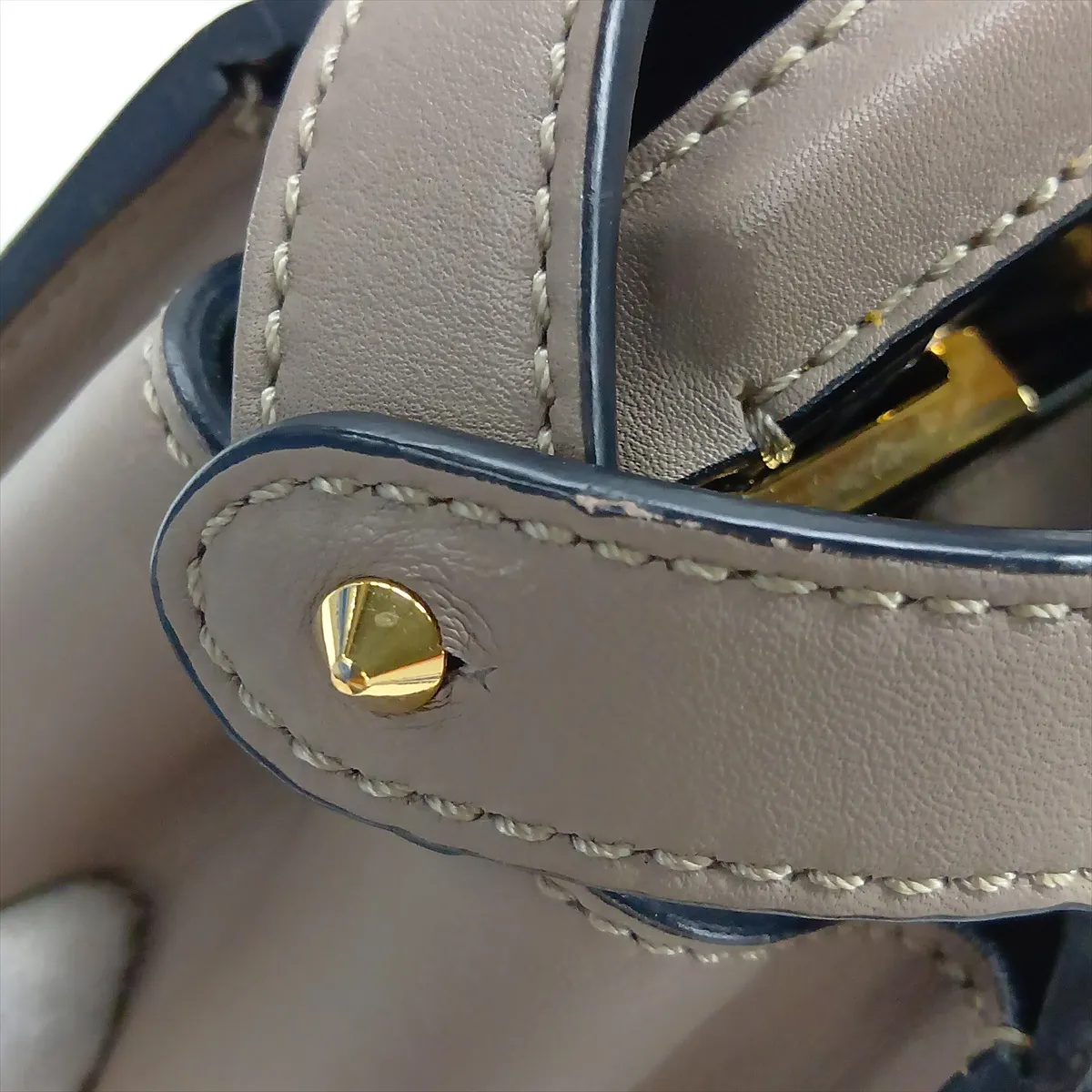 Peekaboo Essentially Leather 2-Way Handbag, Brown Beige, 8BN302 — view 15