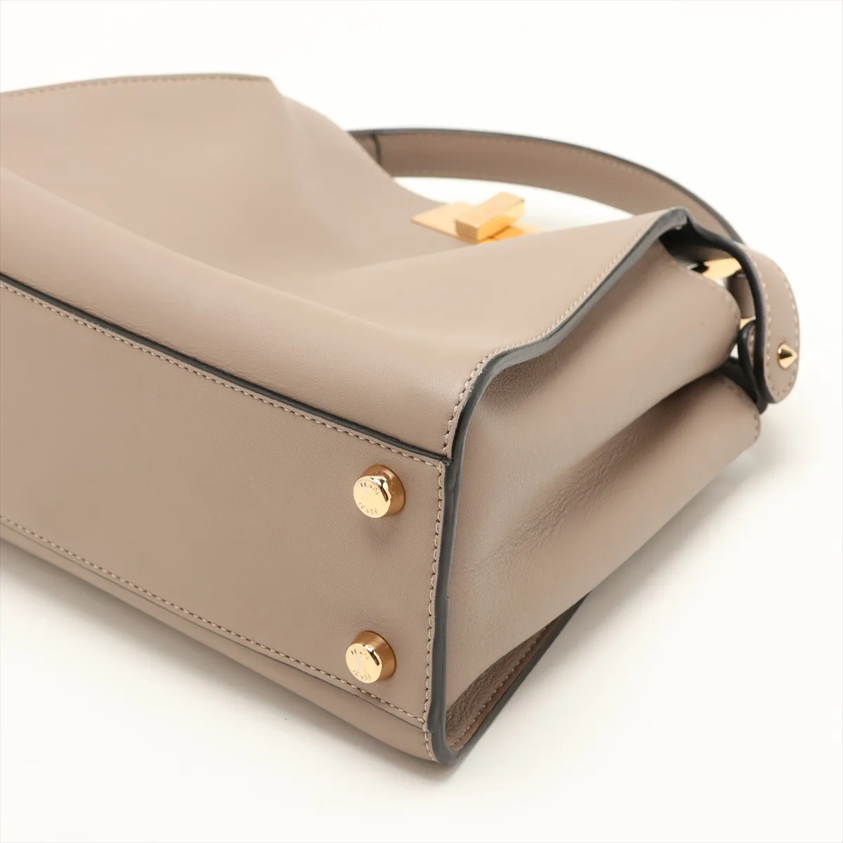 Peekaboo Essentially Leather 2-Way Handbag, Brown Beige, 8BN302 — view 3
