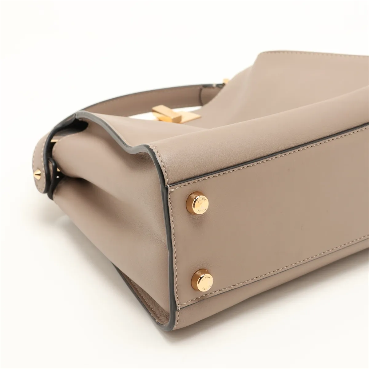 Peekaboo Essentially Leather 2-Way Handbag, Brown Beige, 8BN302 — view 4