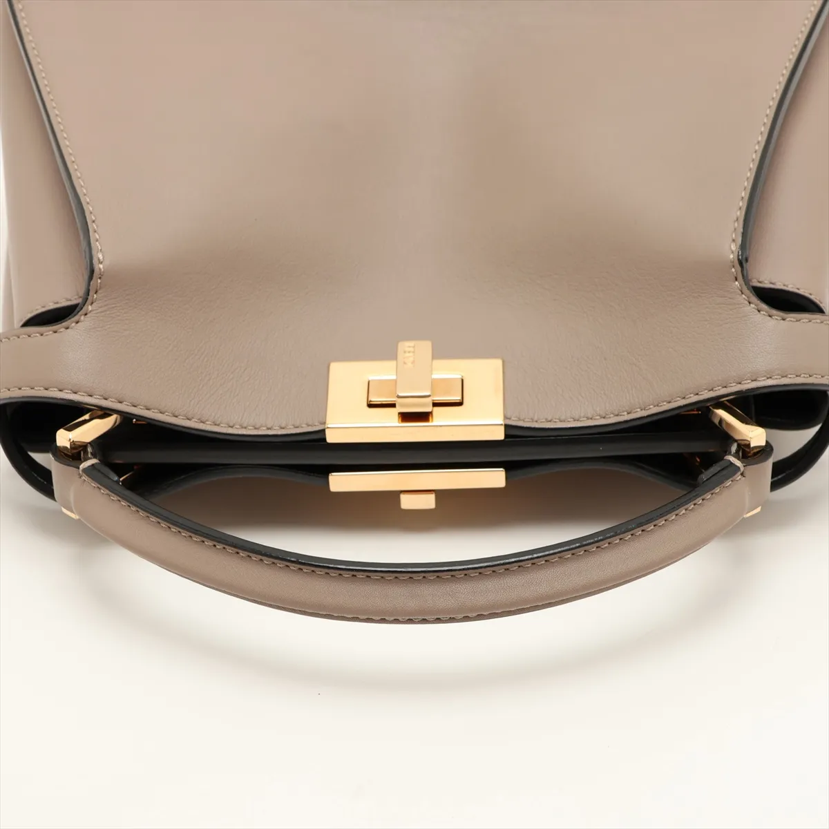 Peekaboo Essentially Leather 2-Way Handbag, Brown Beige, 8BN302 — view 5