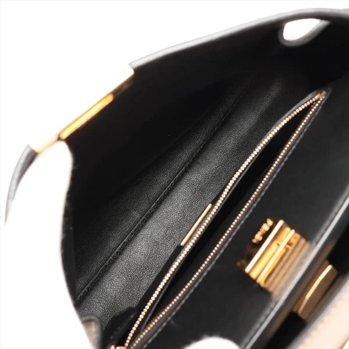 Peekaboo Essentially Leather 2-Way Handbag, Brown Beige, 8BN302 — view 8