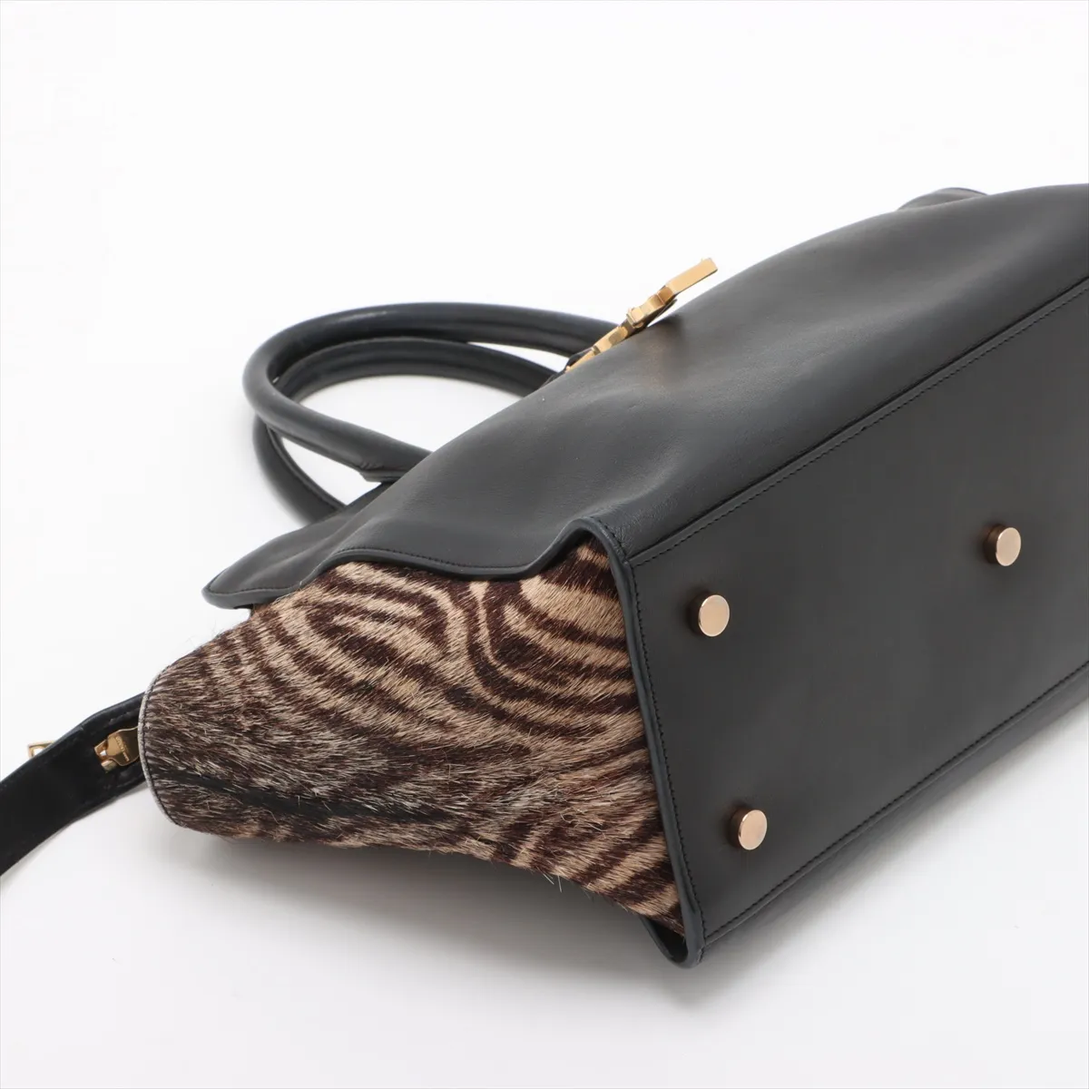 Downtown Cabas Leather x Harako 2WAY Handbag Black 436832 — view 4