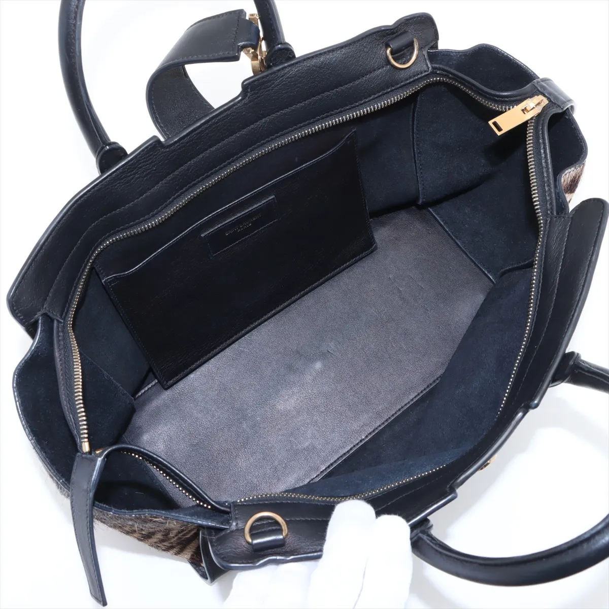 Downtown Cabas Leather x Harako 2WAY Handbag Black 436832 — view 8
