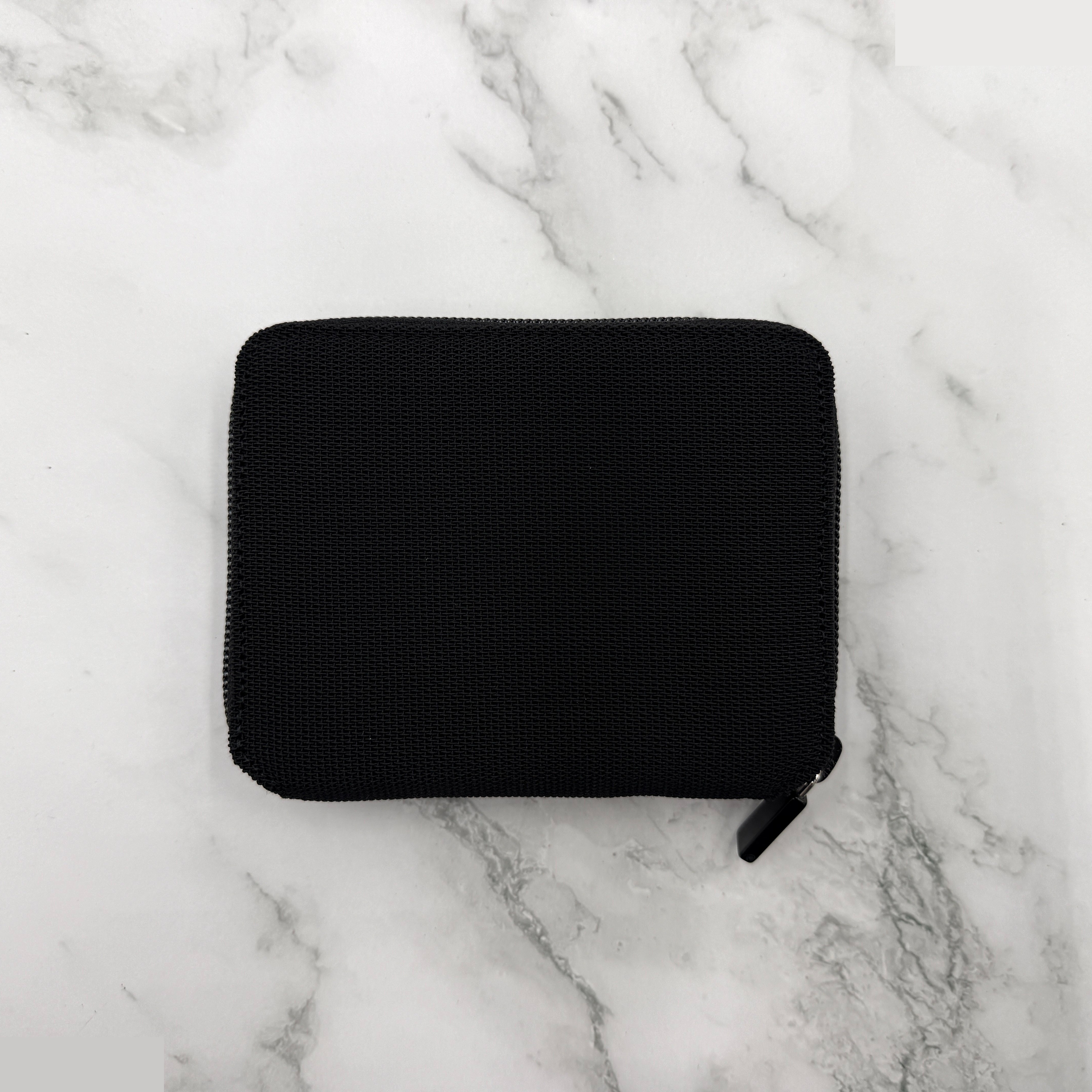 round zipper nylon enamel bi-fold wallet — view 3