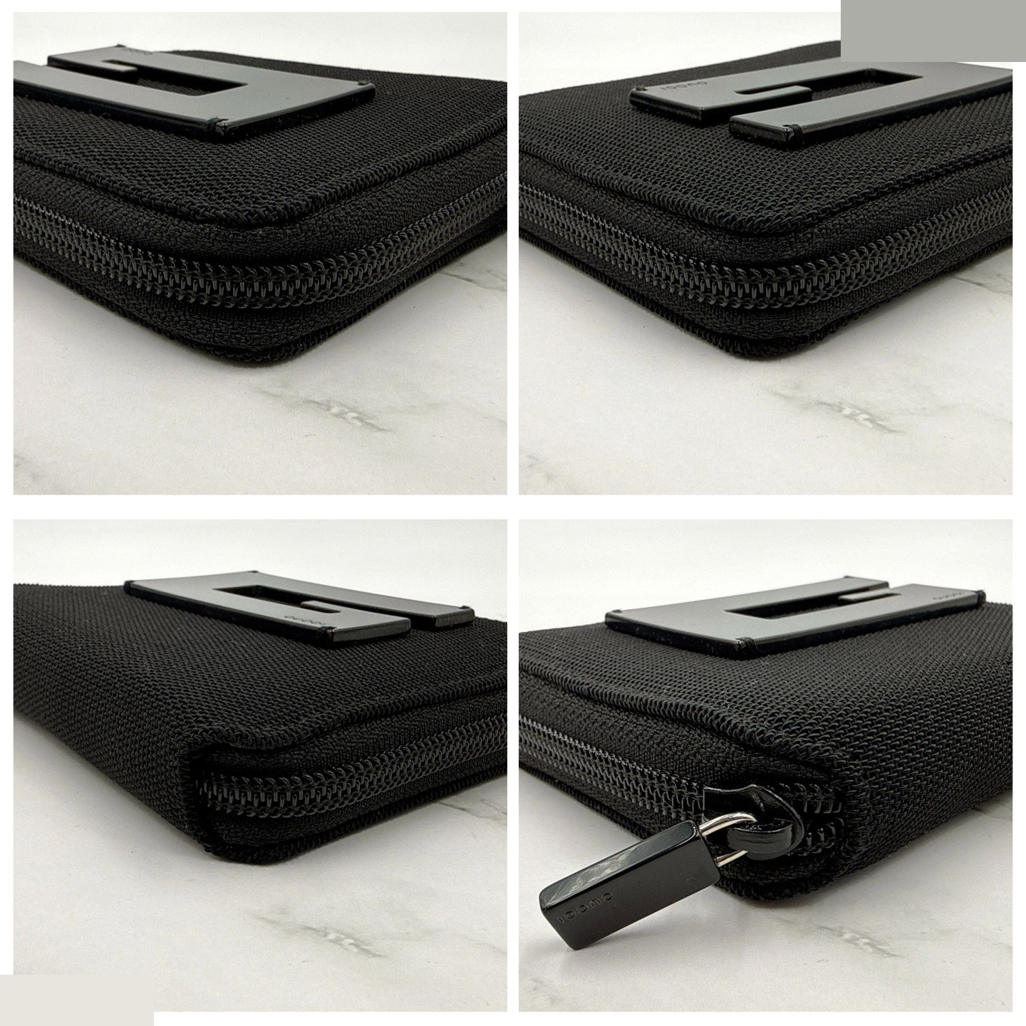 round zipper nylon enamel bi-fold wallet — view 7