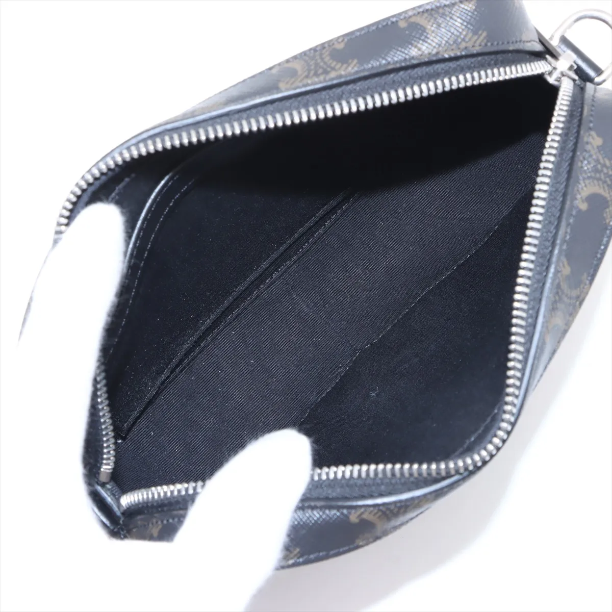 Triomphe Messenger PVC x Leather Shoulder Bag Brown x Black — view 6